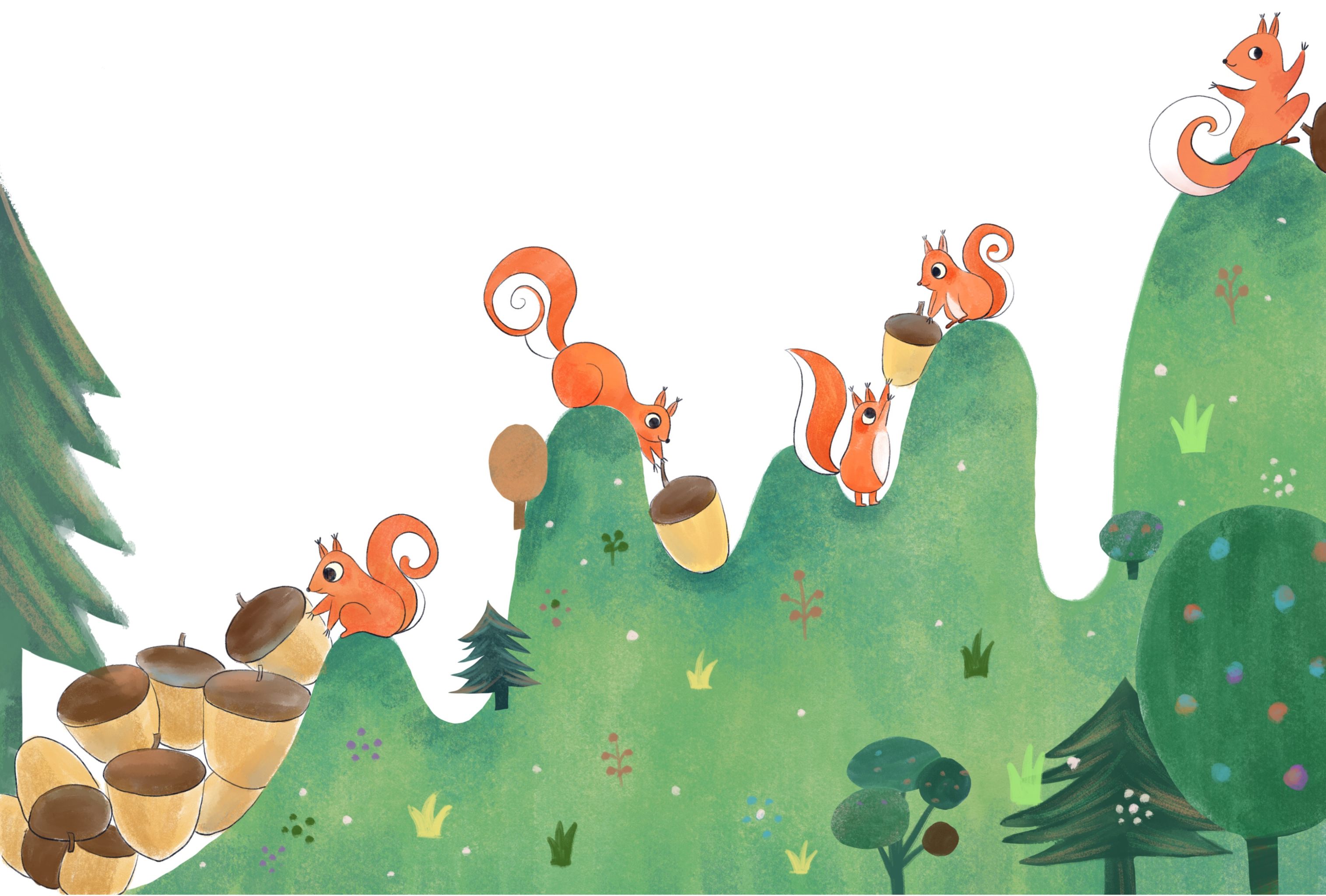 五只松鼠 - 花骨朵 - 原创作品 - 视觉中国(shijueme)