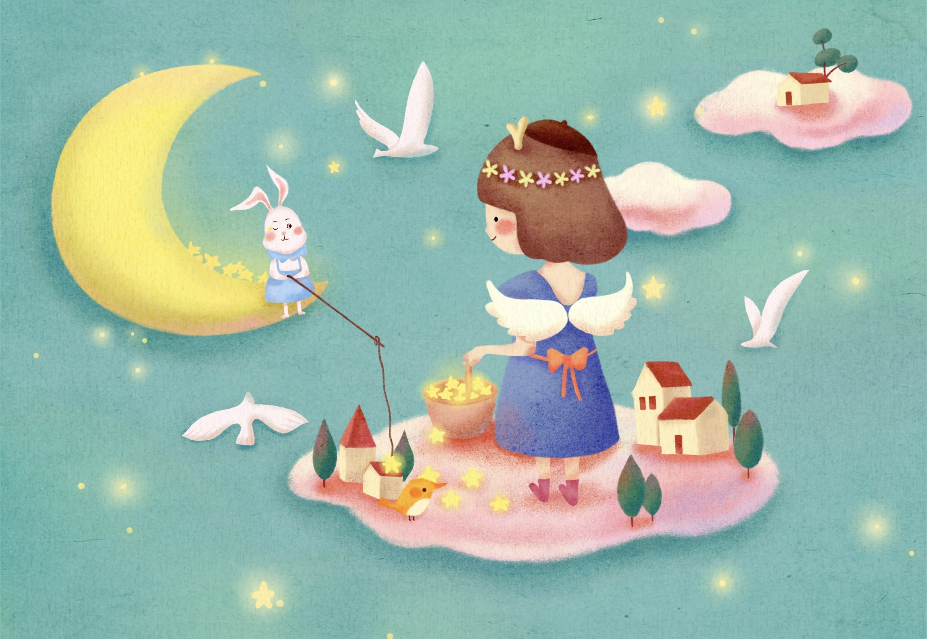 摘星星的女孩 - 花骨朵 - 原创作品 - 视觉中国(shijueme)