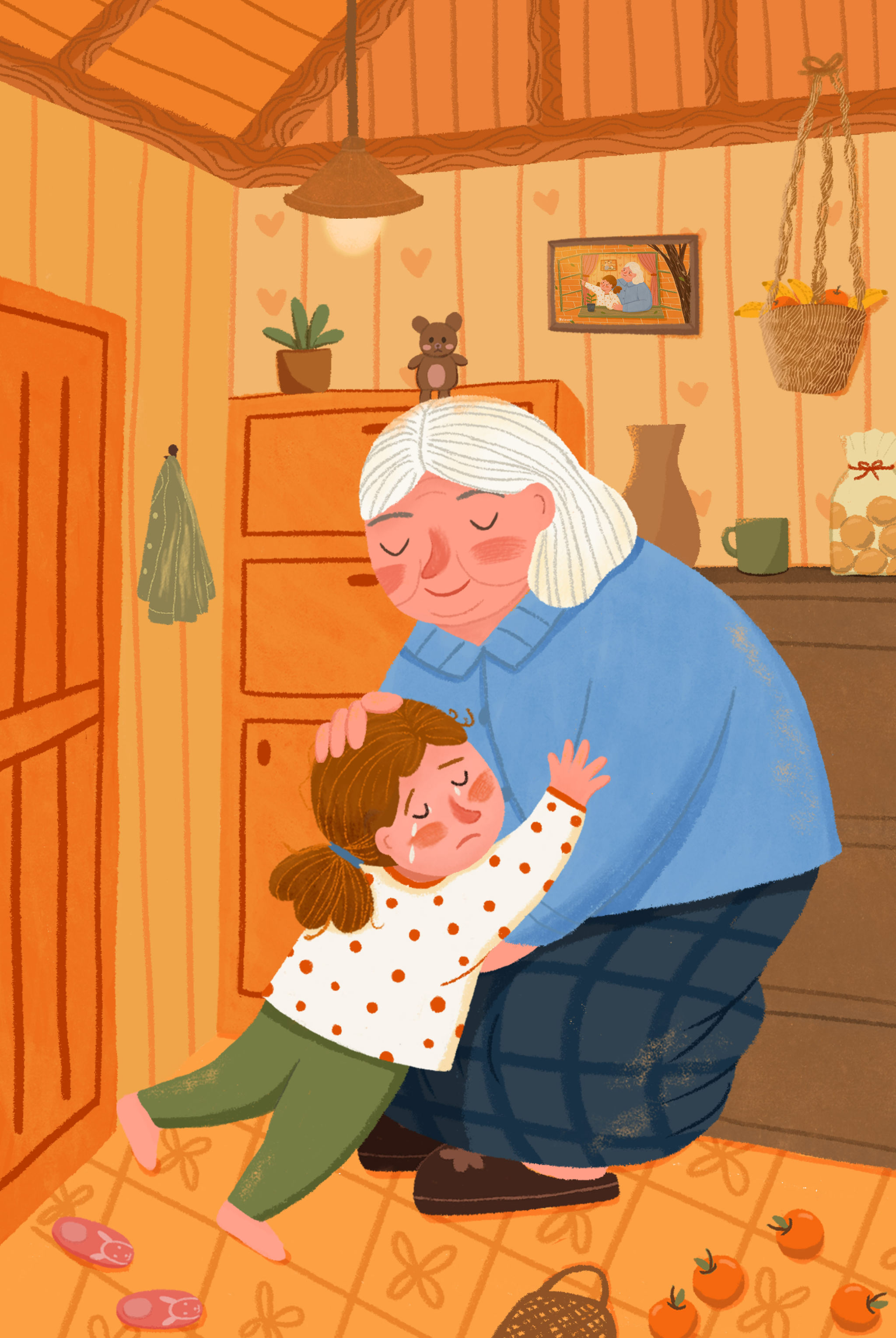 温暖亲情 外婆和小孙女之一