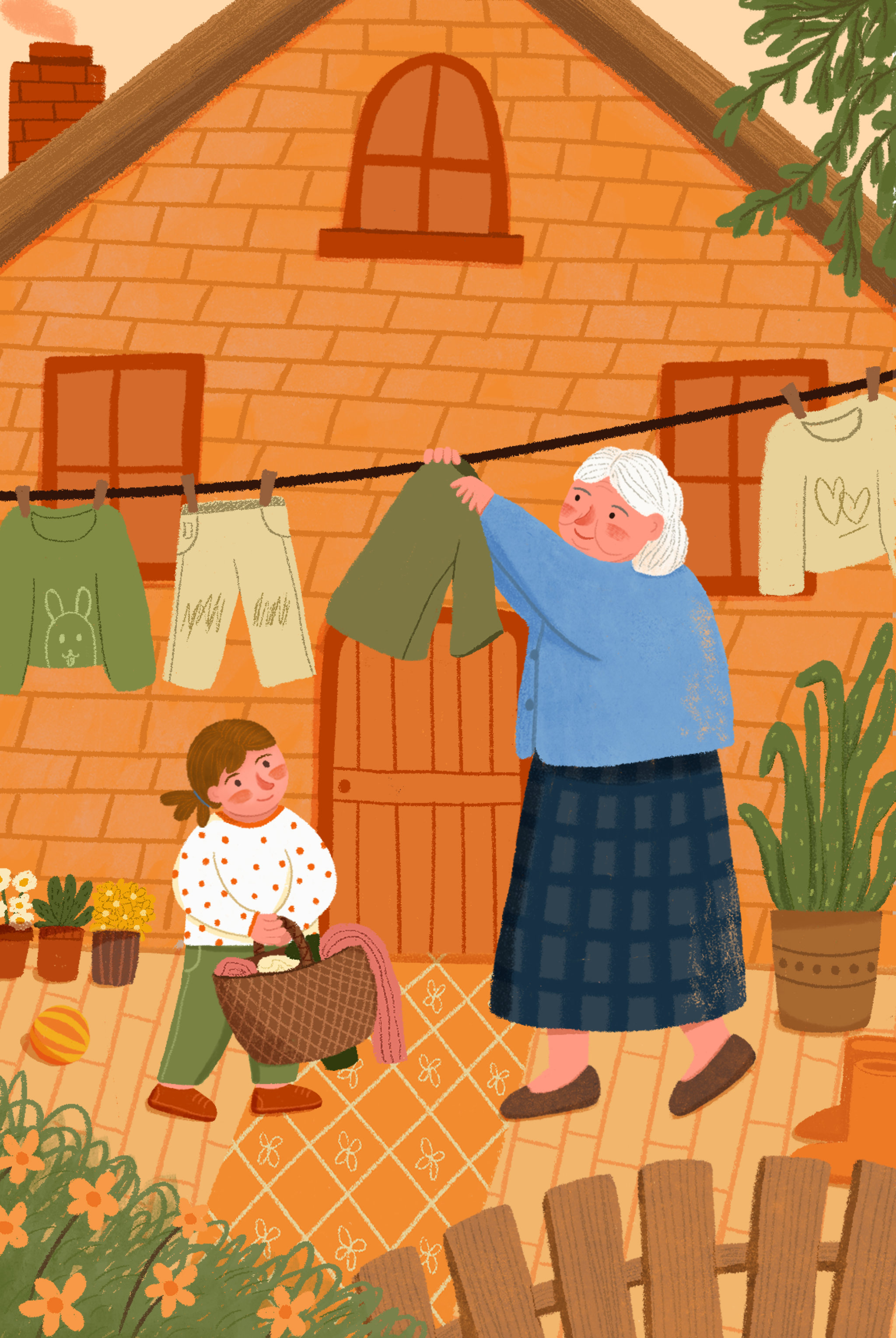 温暖亲情 外婆和小孙女之三