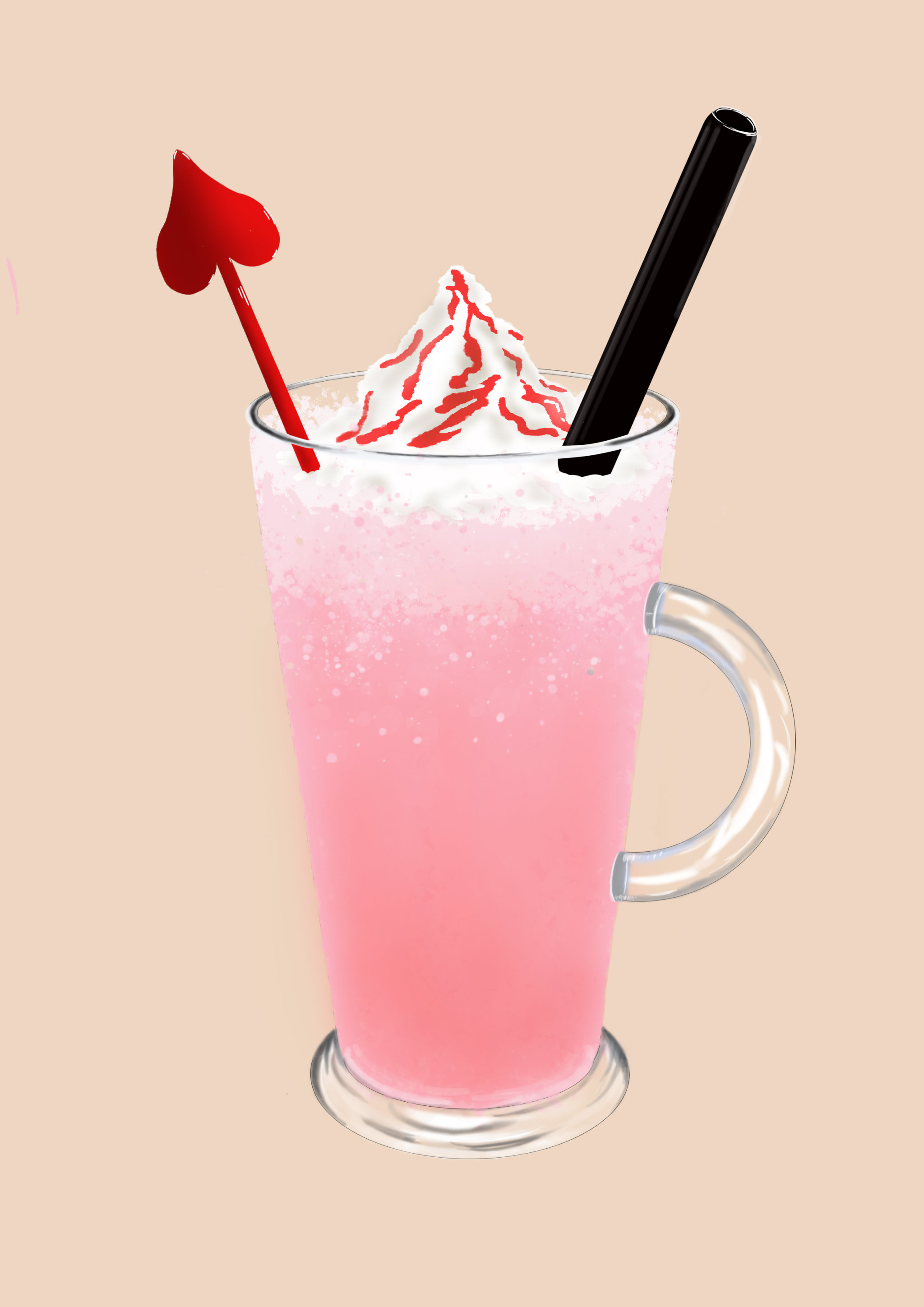 草莓奶昔饮料插画