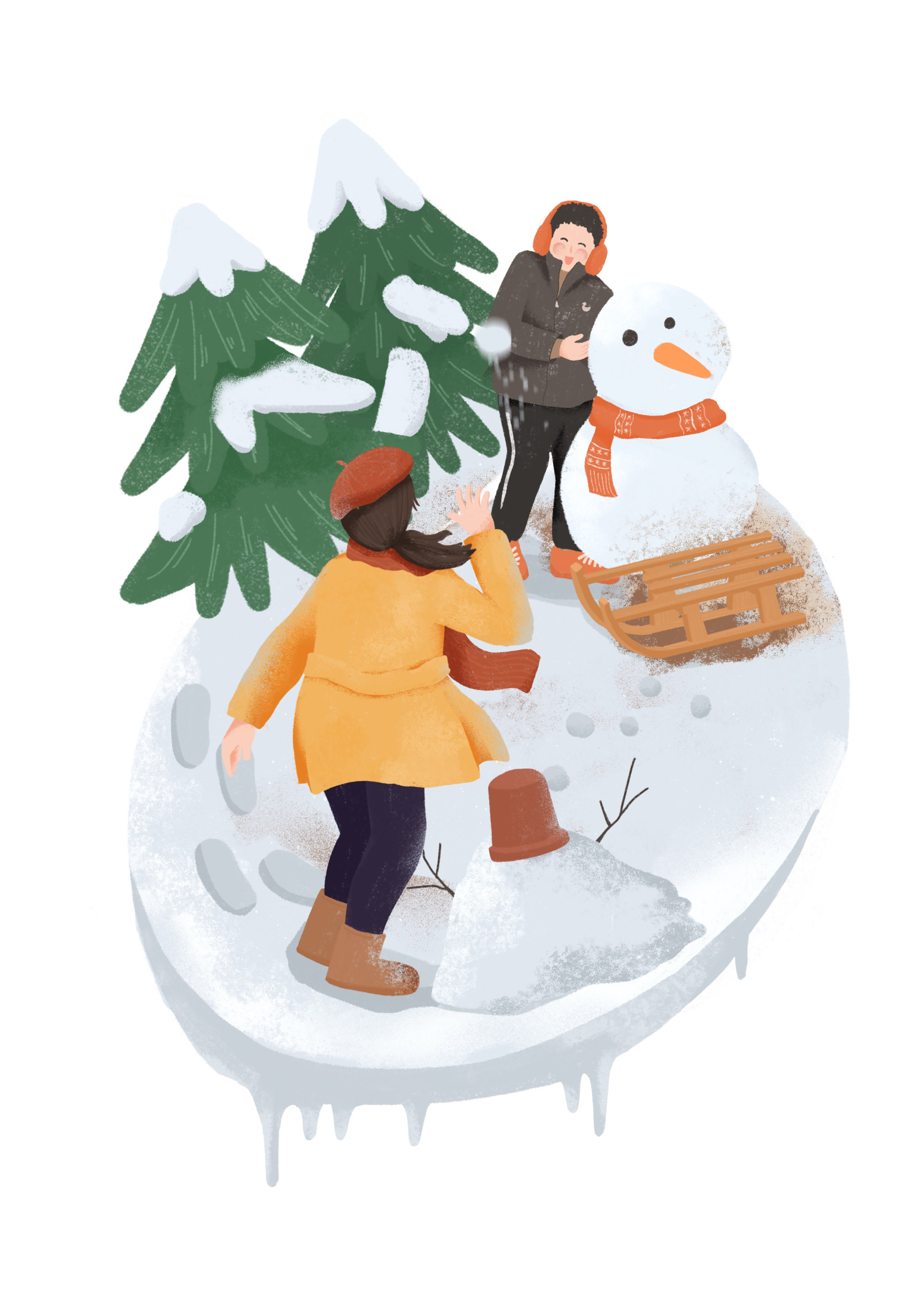 打雪仗 插画  - 商业插画 |   上传时间: 2020-11-02 15:50 为ta点赞