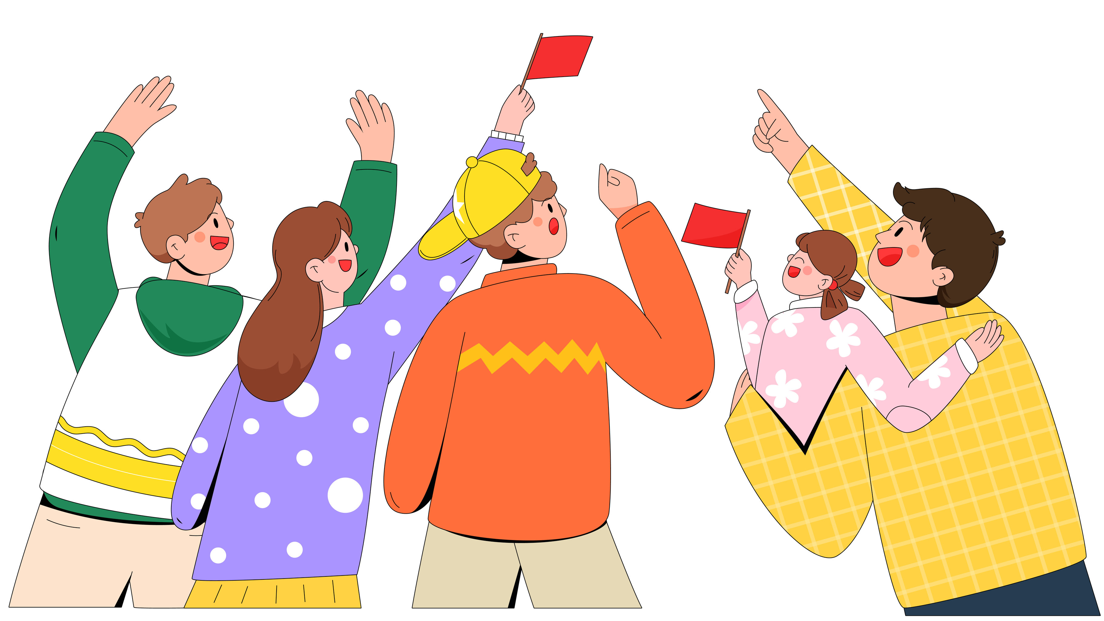 赛场边欢呼庆祝人群矢量插画元素