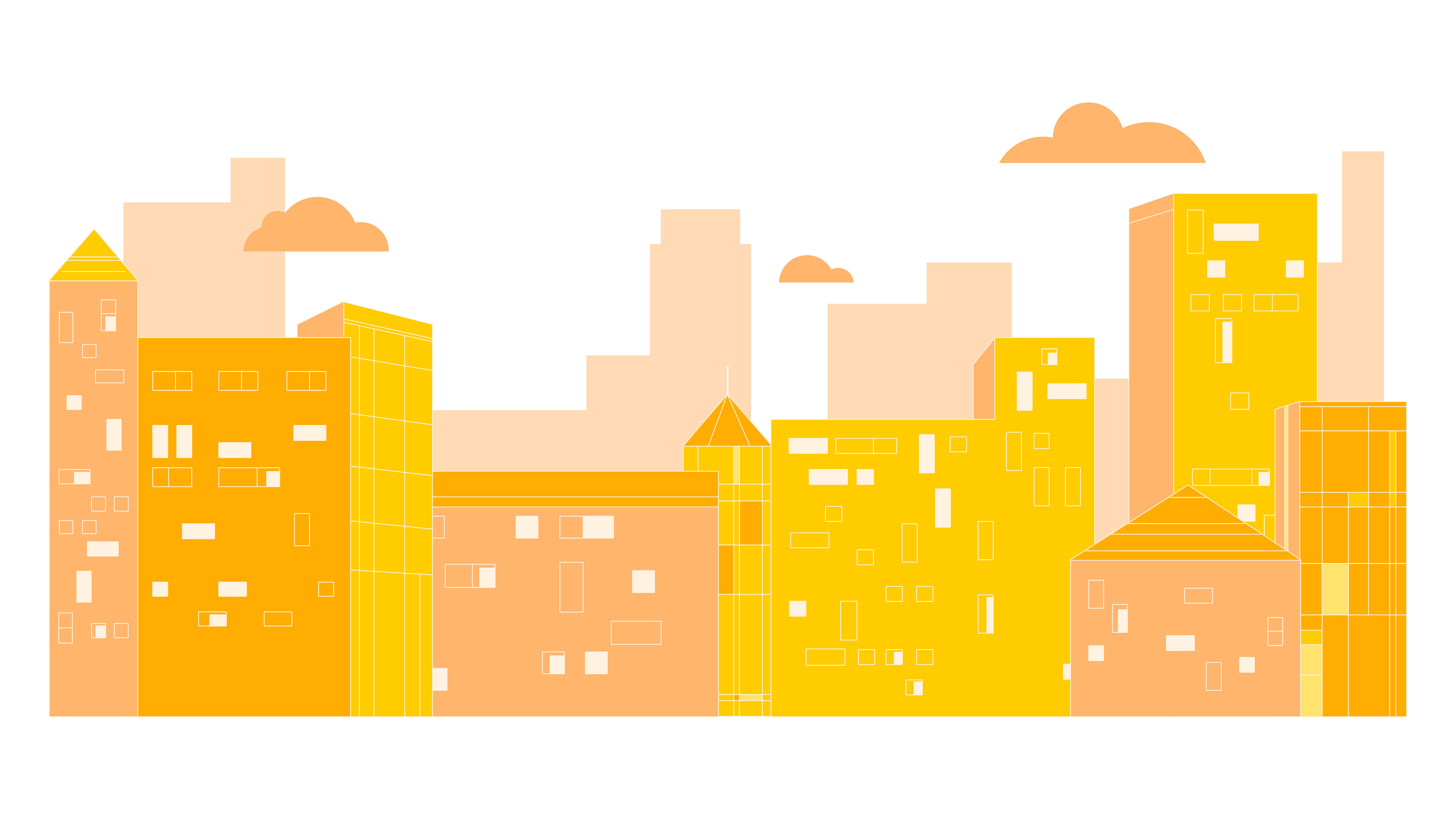 抽象城市建筑矢量插画元素