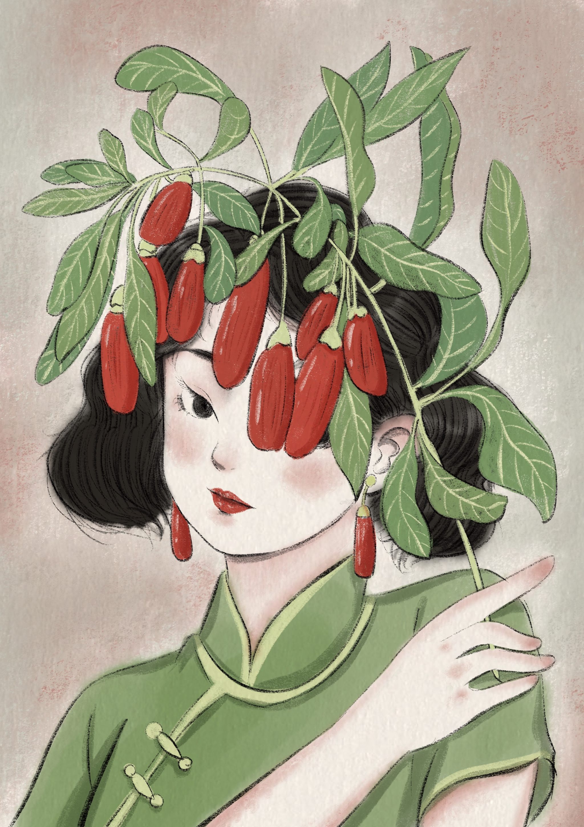 枸杞与少女 - 兔道格斯 - 原创作品 - 视觉中国(shijueme)