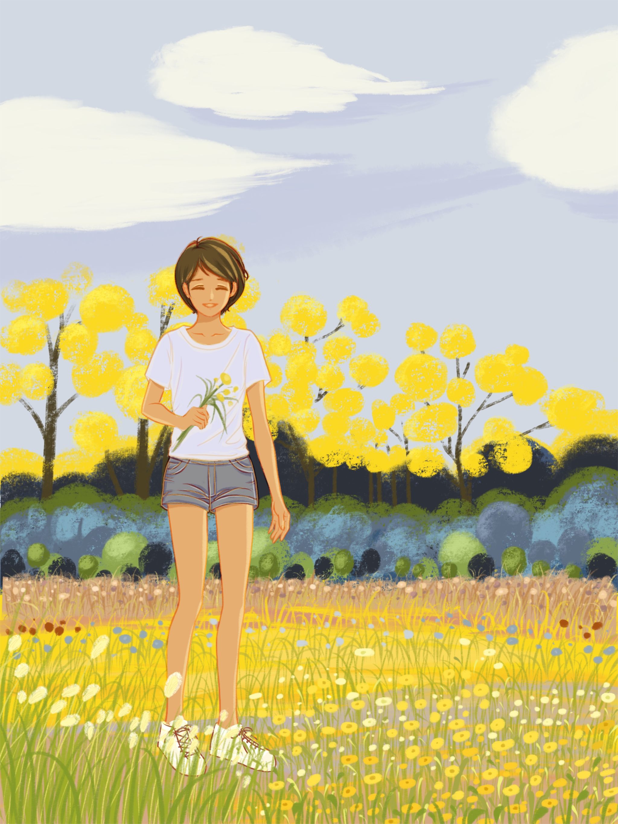 阳光下的活力女孩