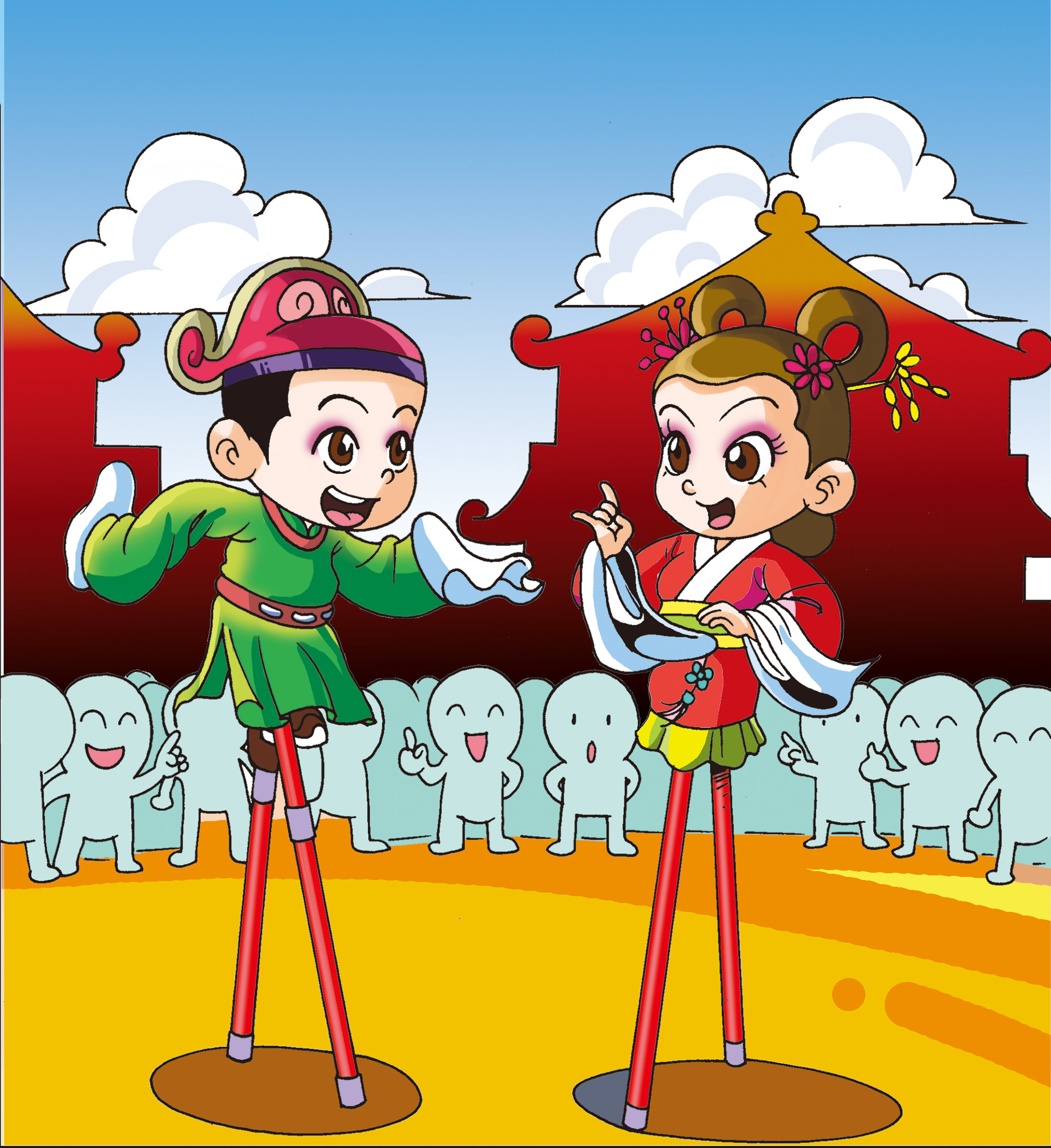 插画:春节民俗 - 苏凝漫画 - 原创作品 - 视觉中国(shijueme)