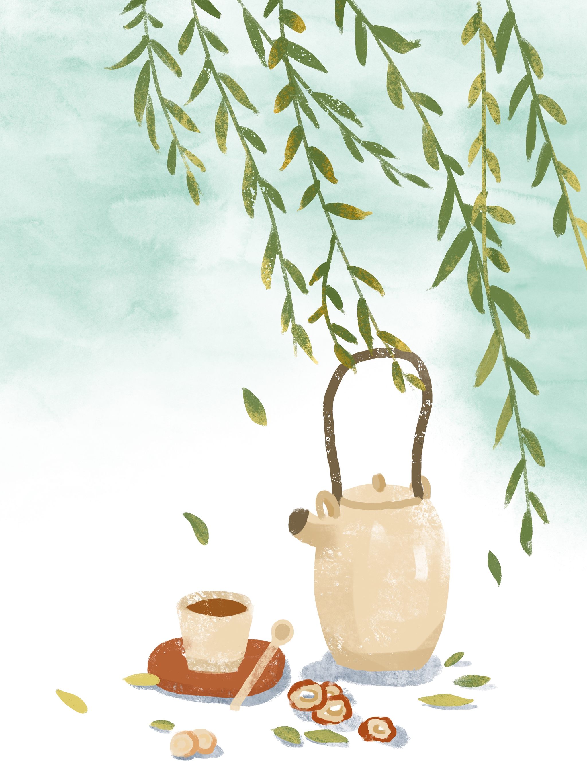 处暑 夏日绿荫下的凉茶和酸梅汤