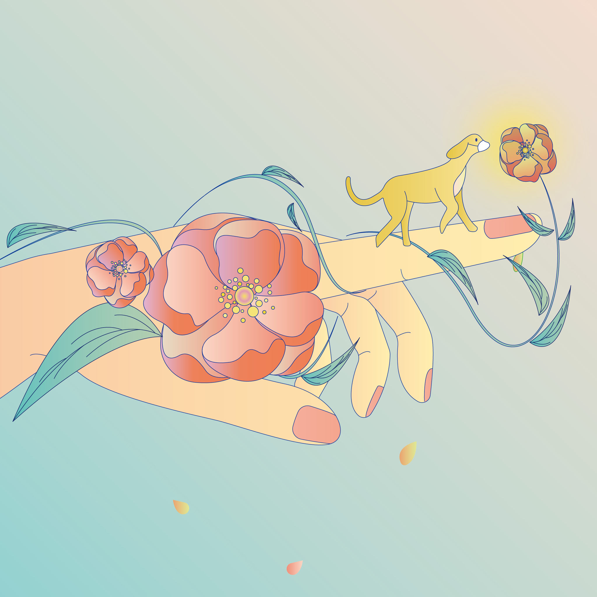 心有萌狗细嗅蔷薇