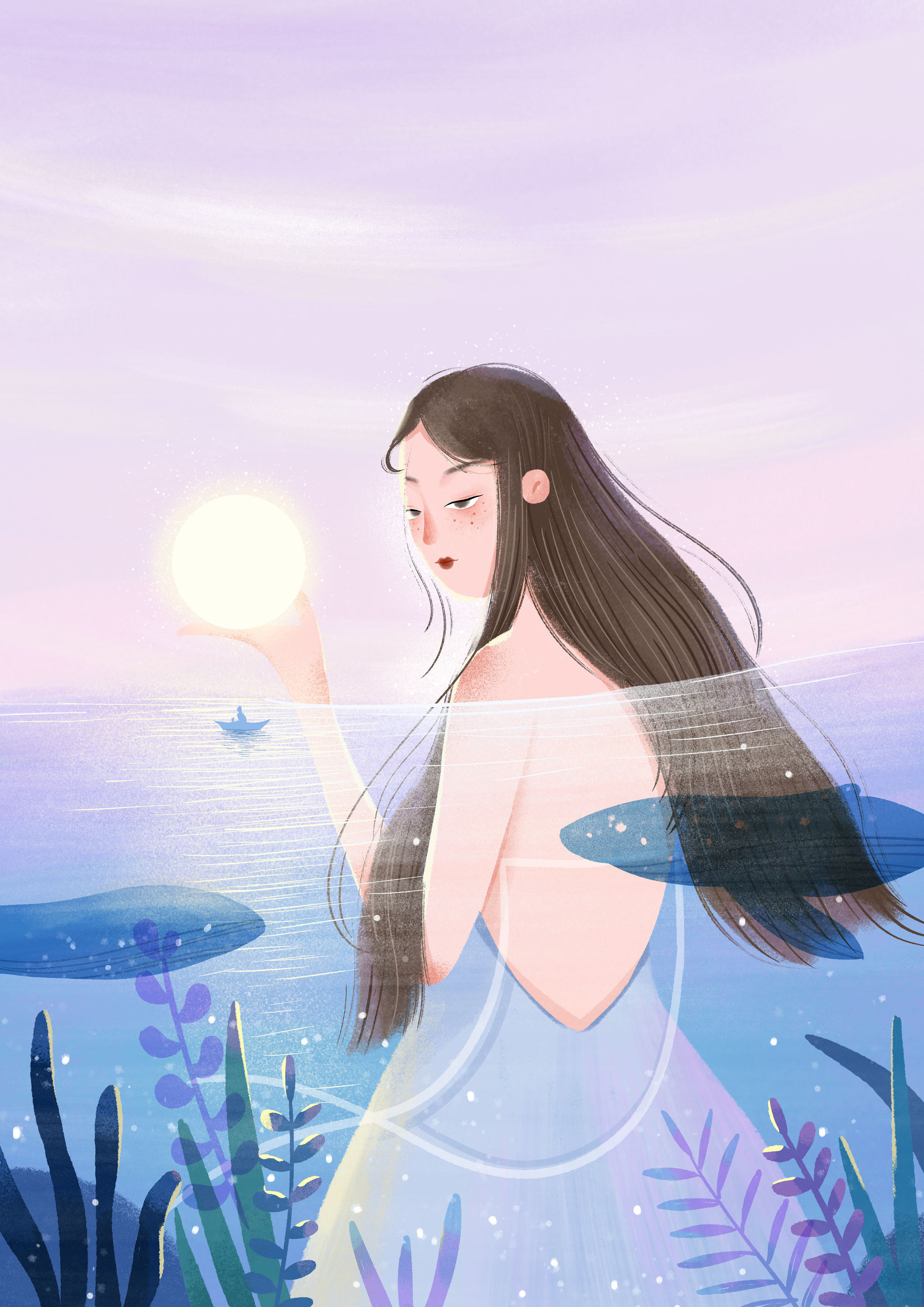 月亮女孩 - 悦兮 - 原创作品 - 视觉中国(shijueme)