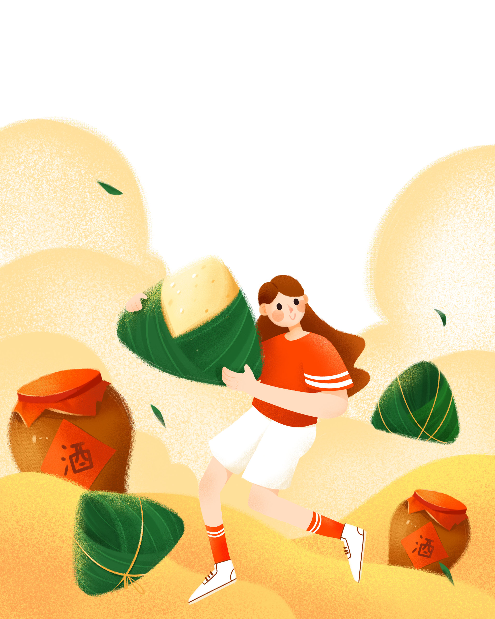端午节扁平手绘插画素材 - 硫代硫酸钠 - 原创作品 - 视觉中国(shijue