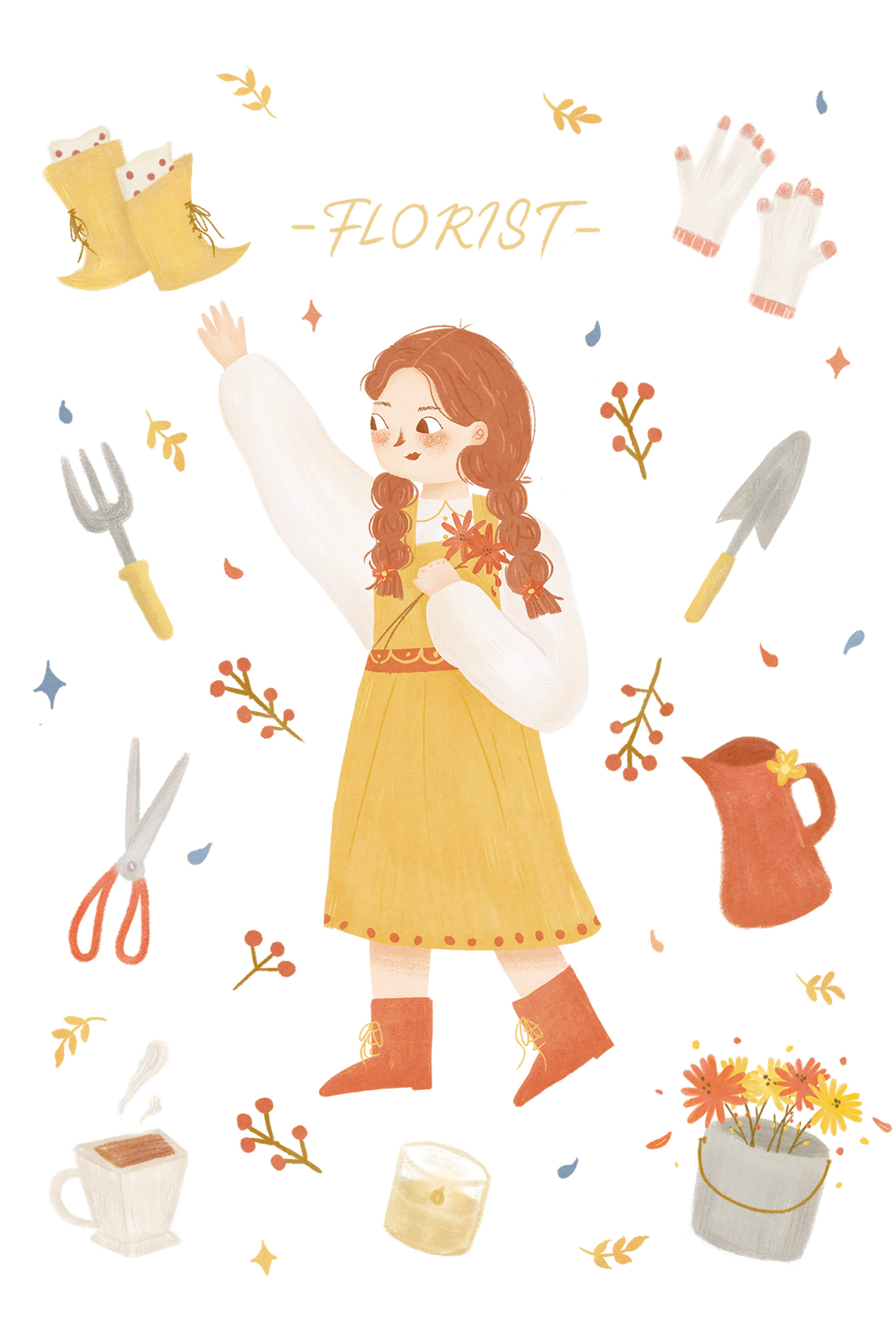 十二梦想职业插画设计