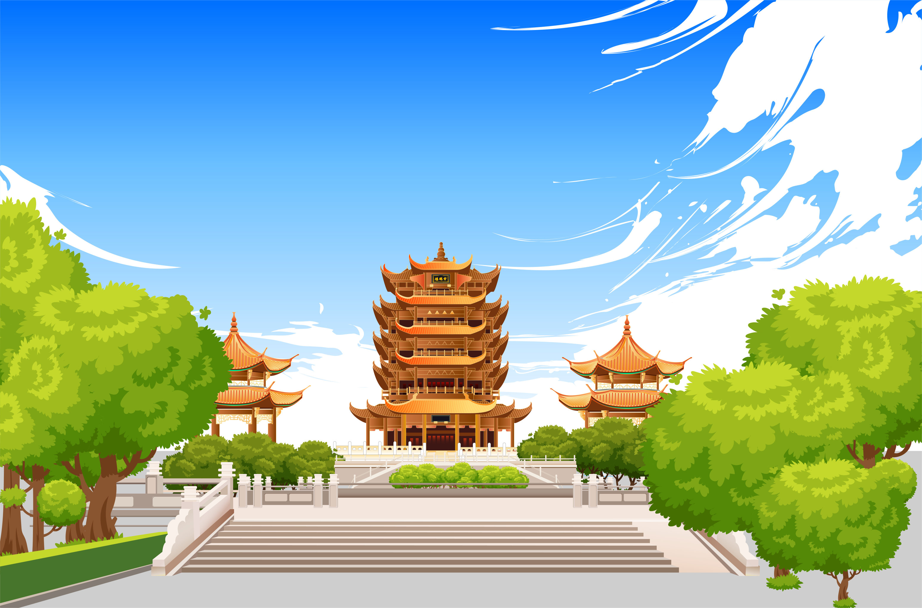 矢量黄鹤楼建筑