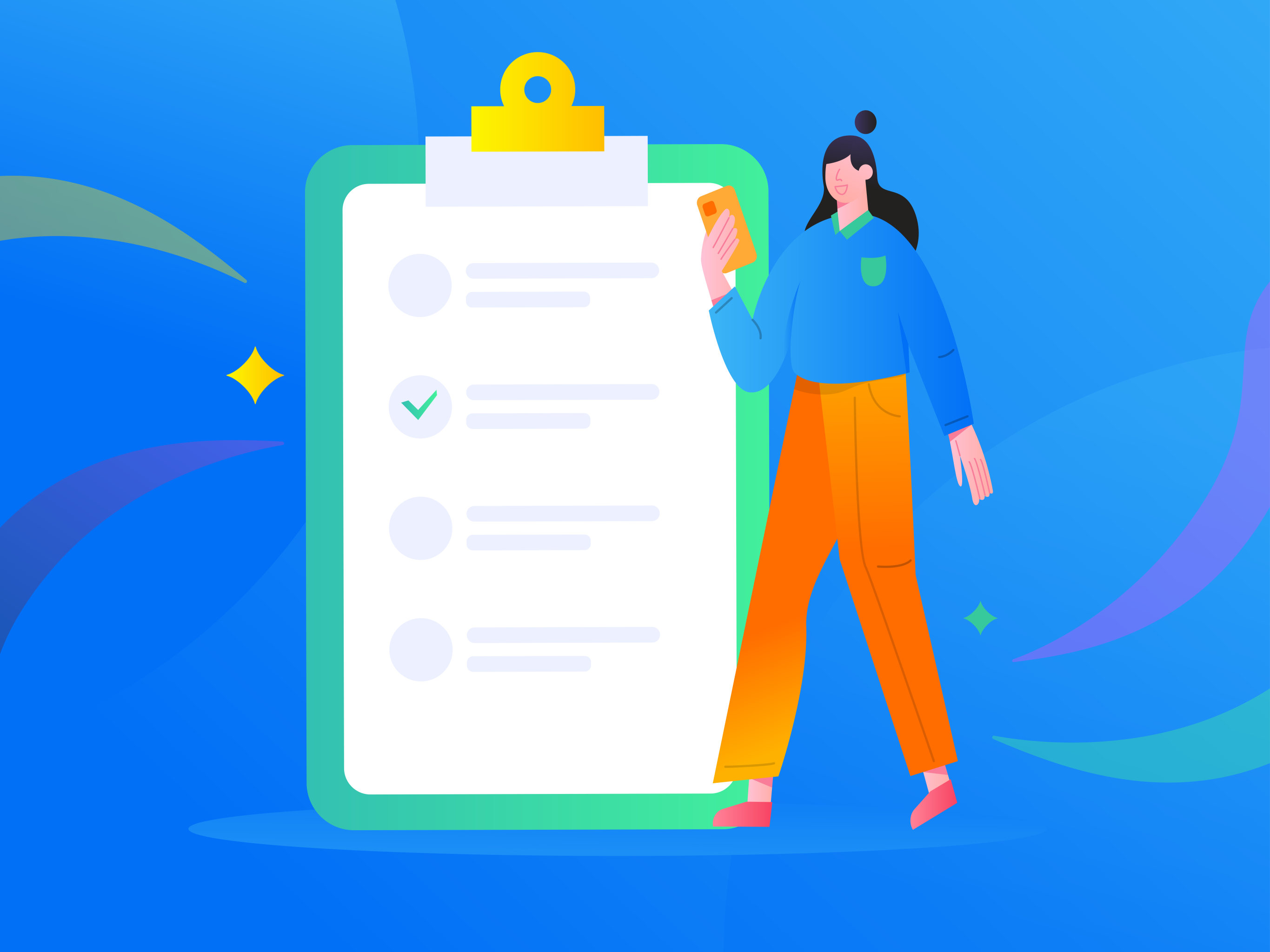 问卷调查, 矢量扁平人物场景创意概念插画