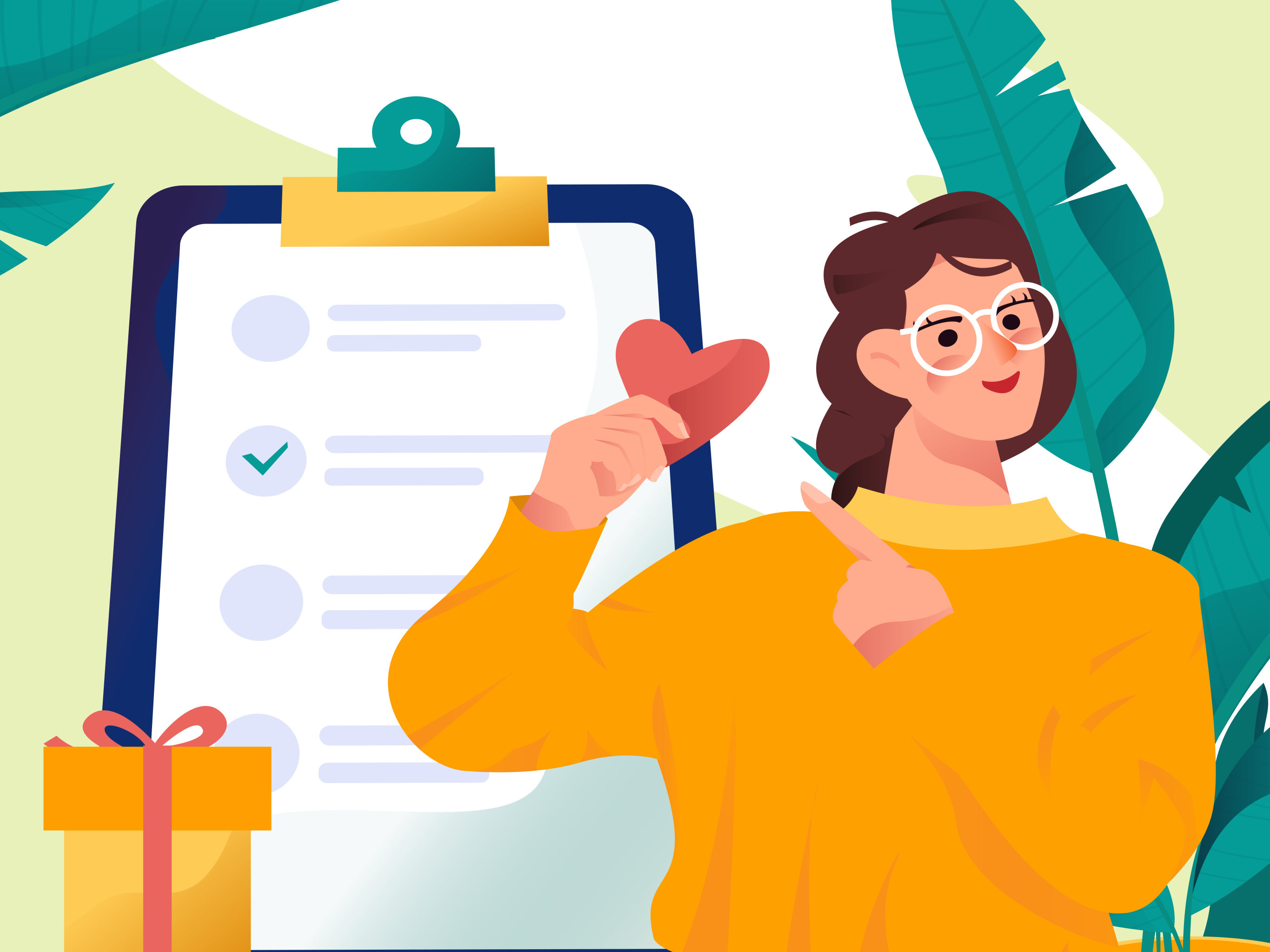 邀请好友进行问卷调查人物互联网背景矢量插画