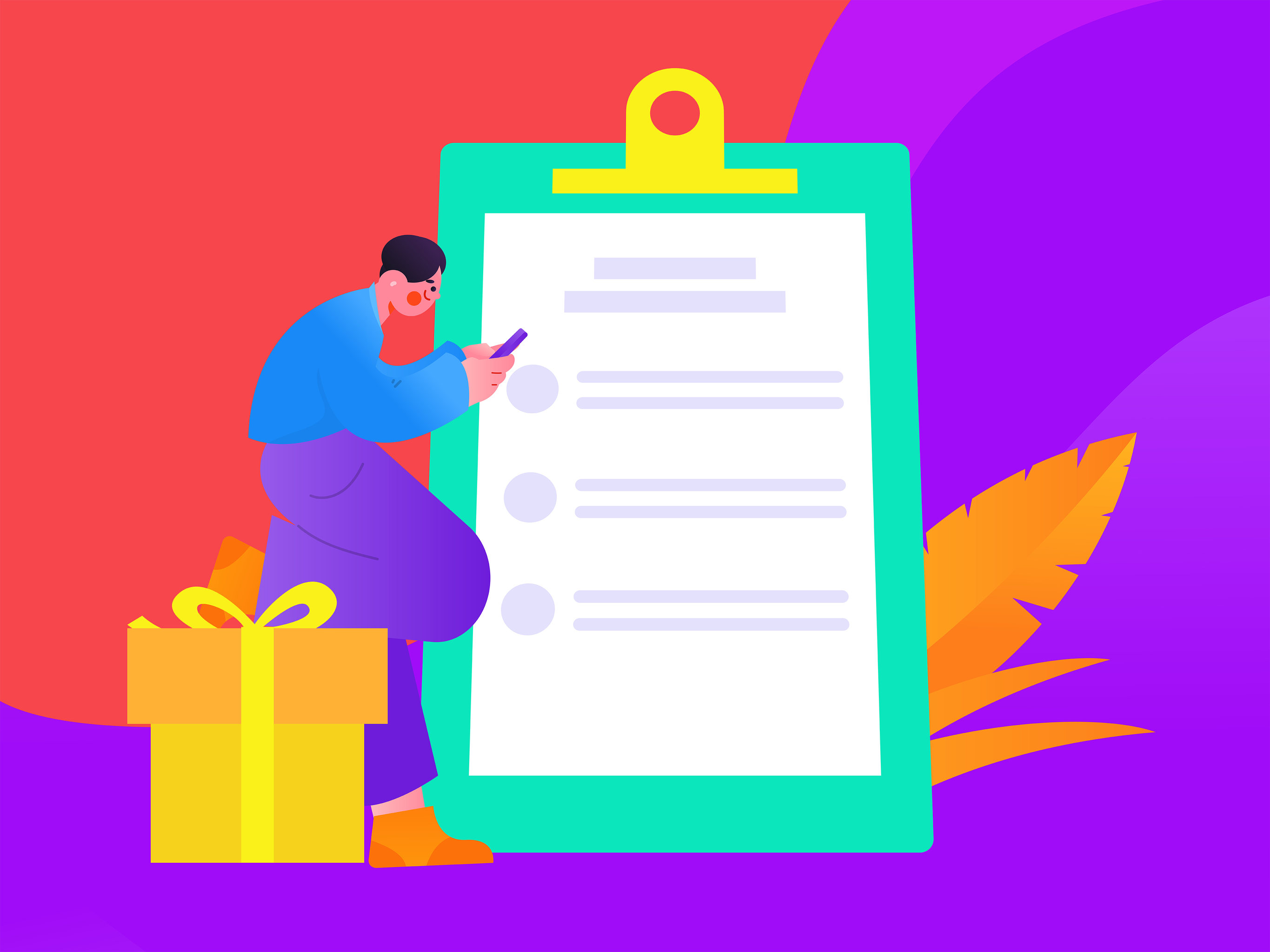 邀请问卷调查矢量插画