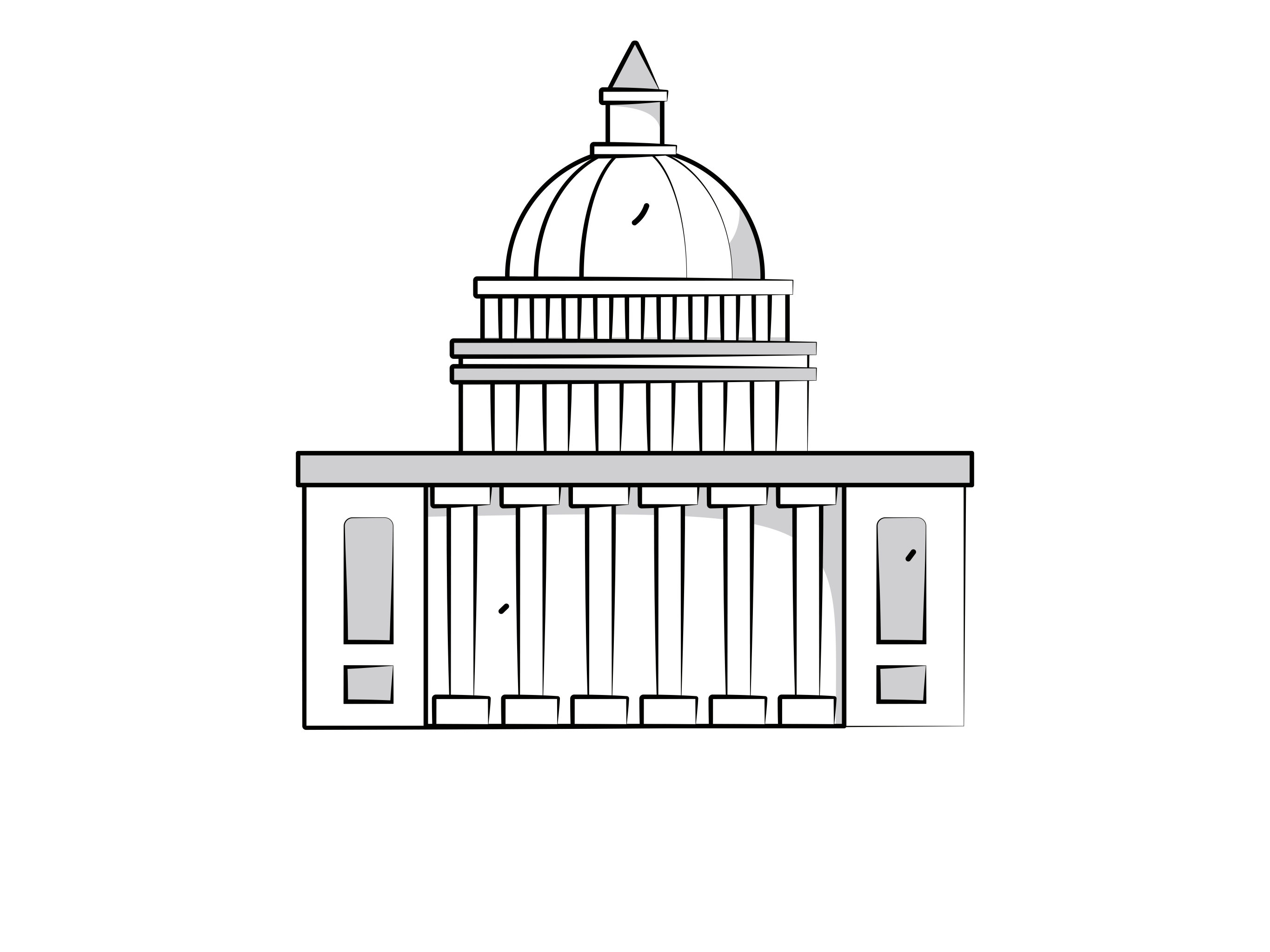 黑白线条文艺房子创意插画