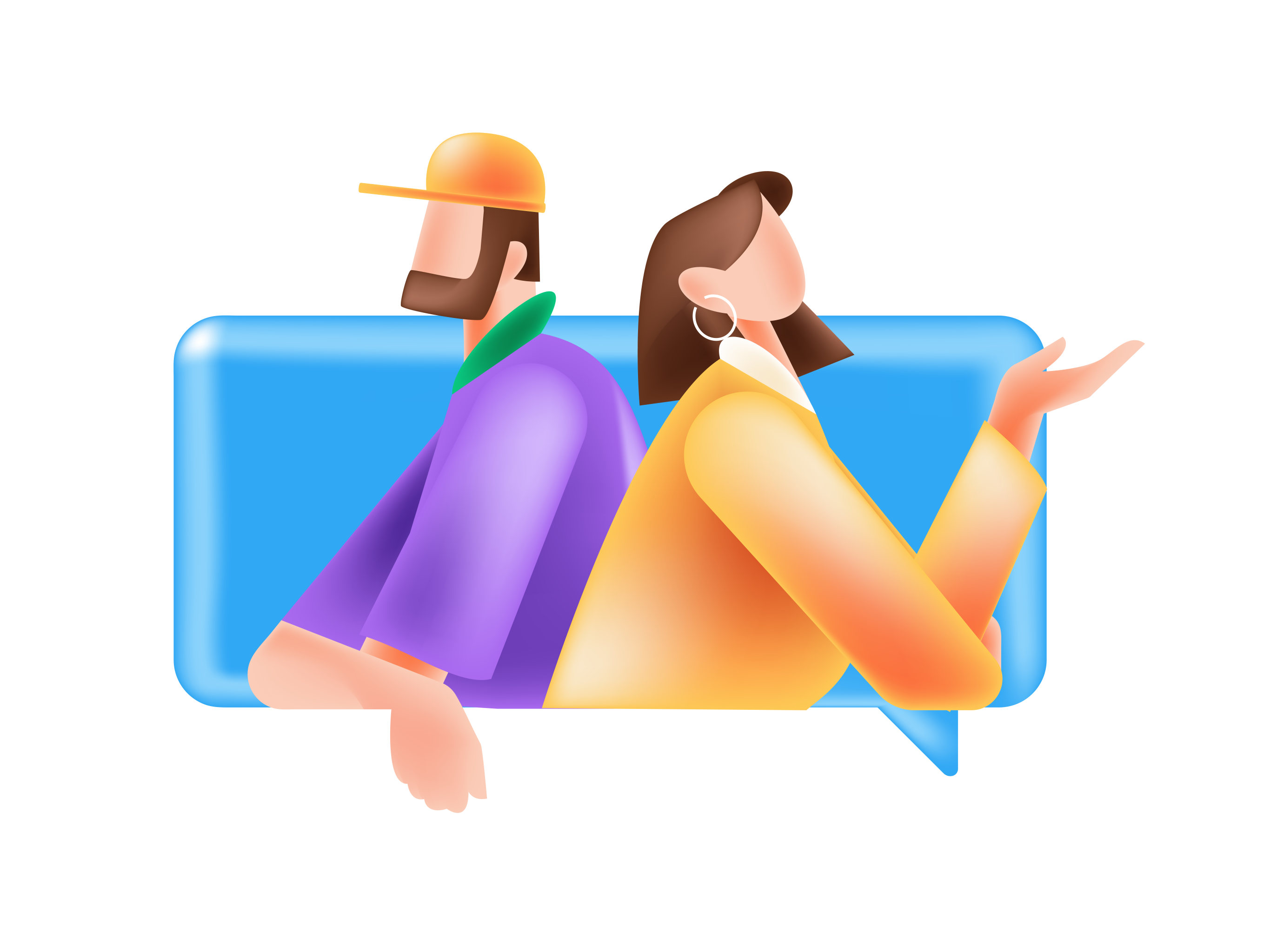 工作中的人物协作扁平矢量概念运营插画