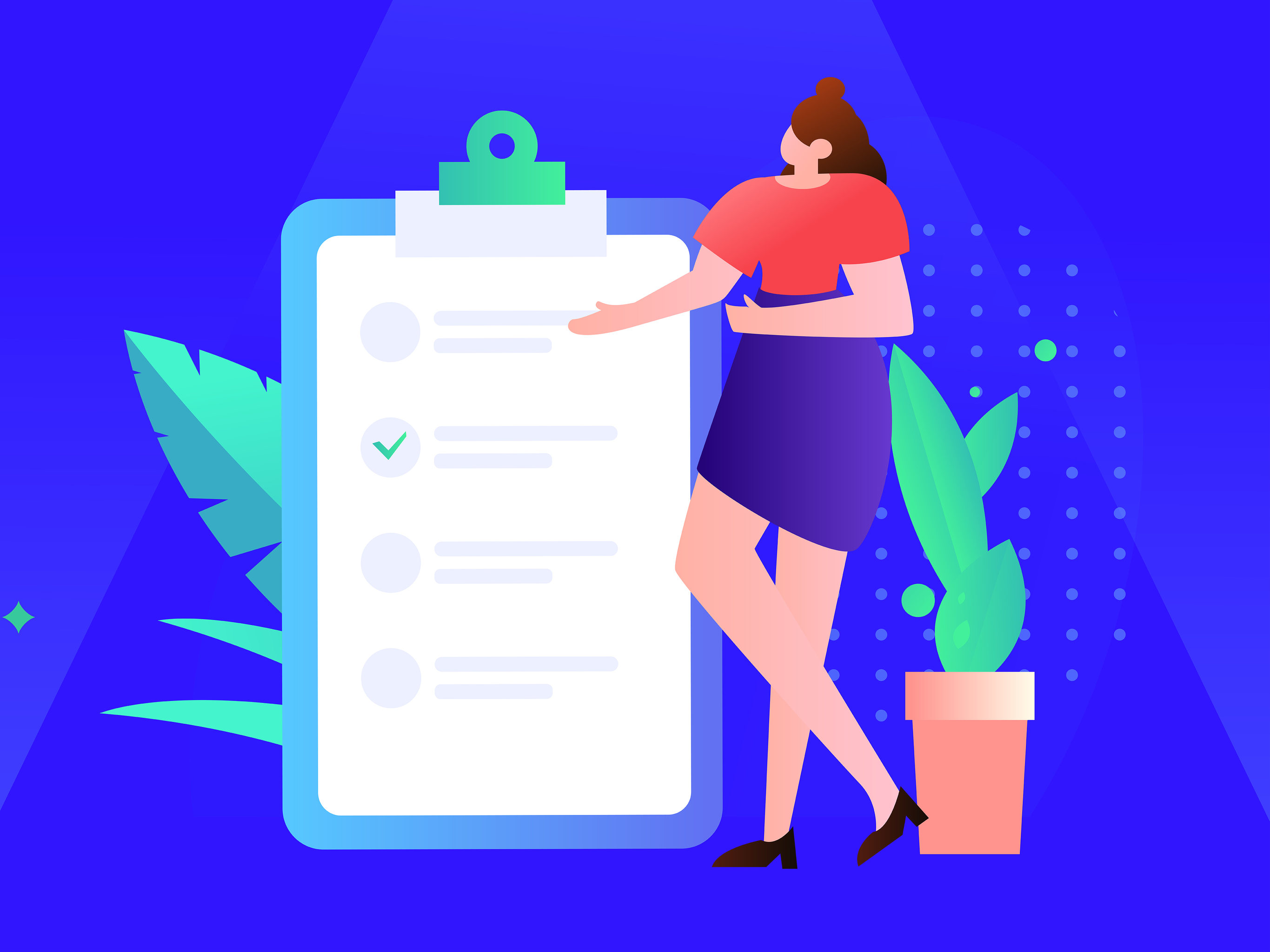 探邀请问卷调查创意概念插画