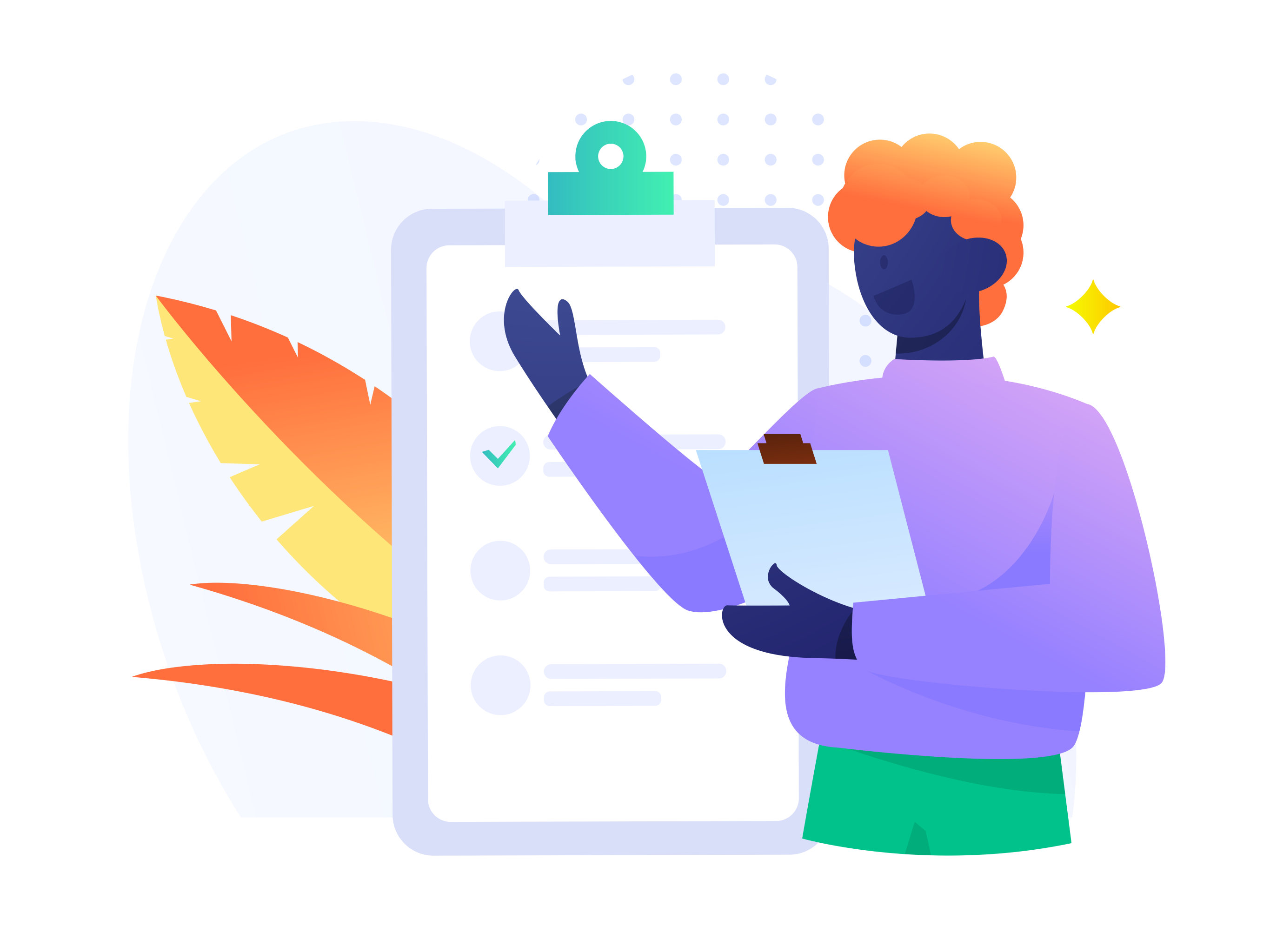 邀请问卷的男孩2矢量扁平人物场景创意概念插画画板1