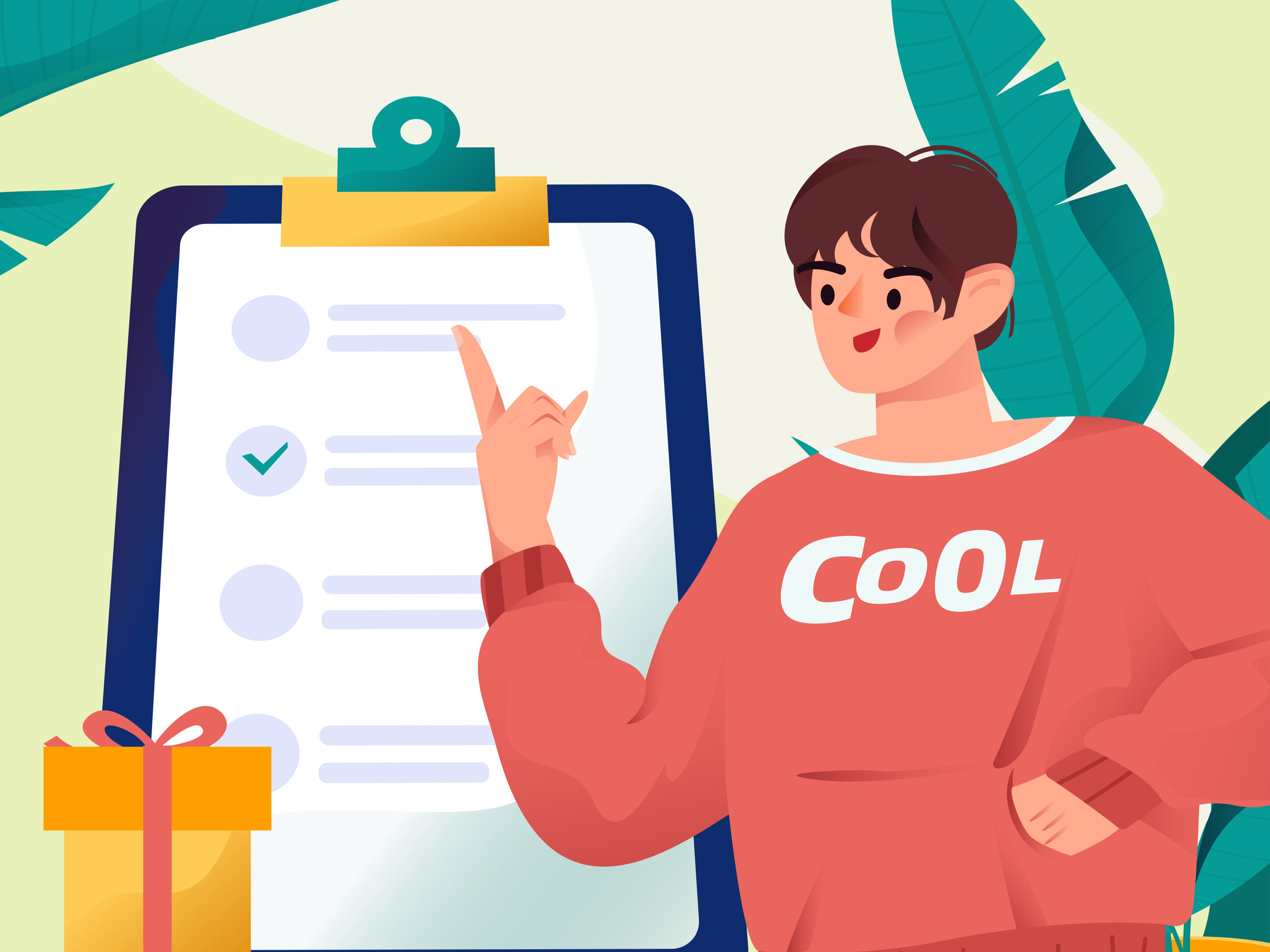 邀请好友进行问卷调查人物互联网背景矢量插画