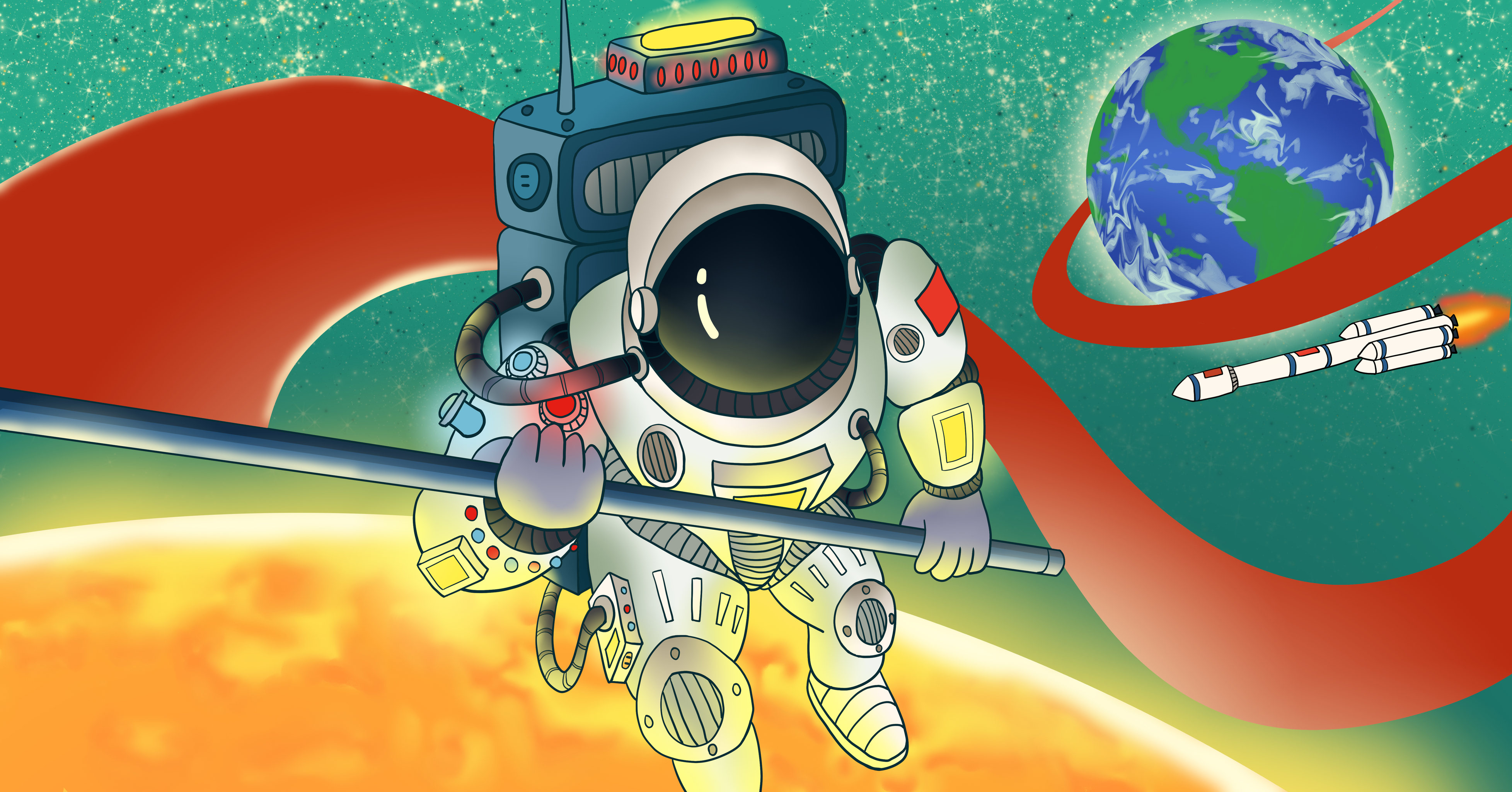 一个在月球上的宇航员