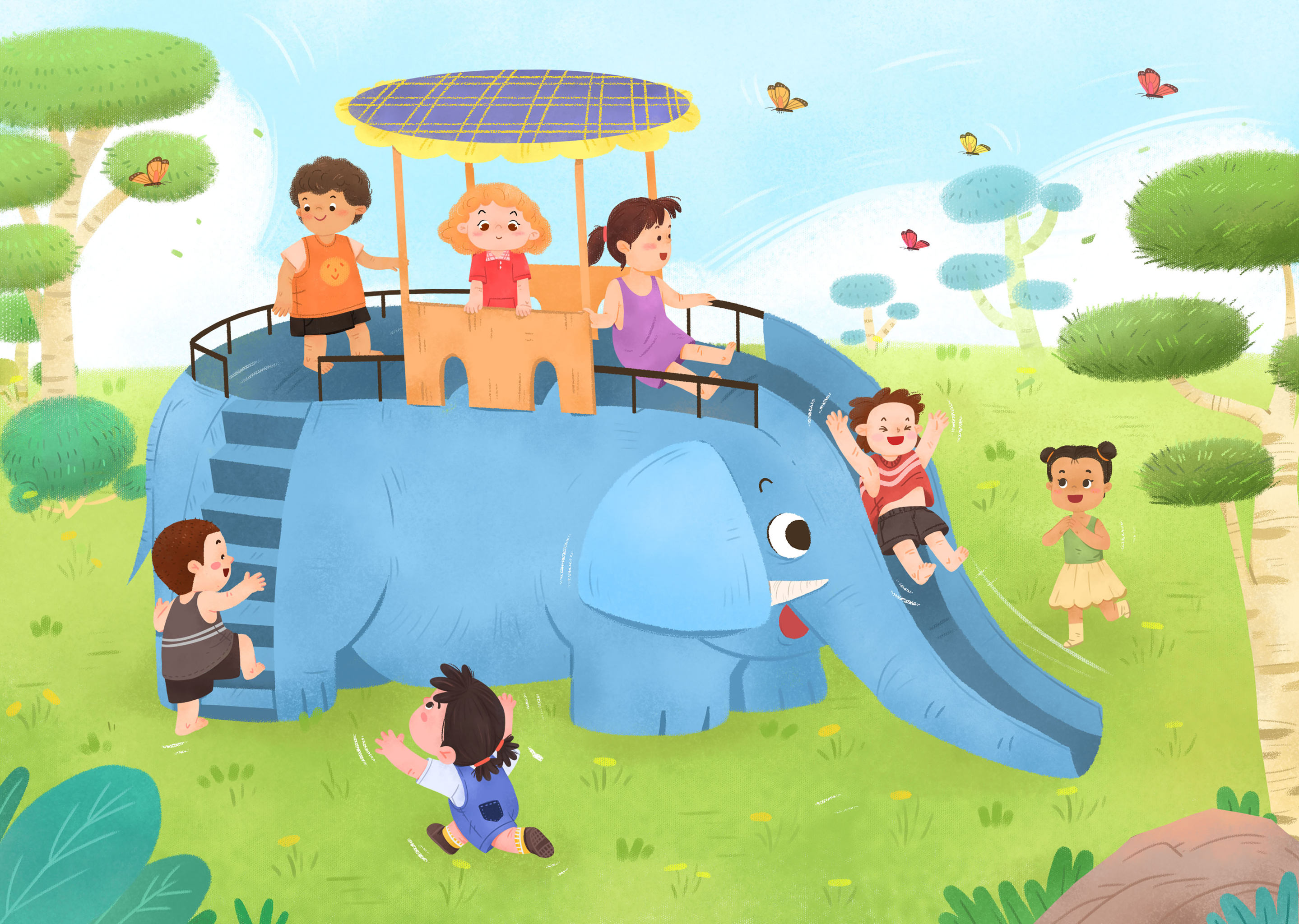 滑滑梯 - 大铭并不大个 - 原创作品 - 视觉中国(shijueme)