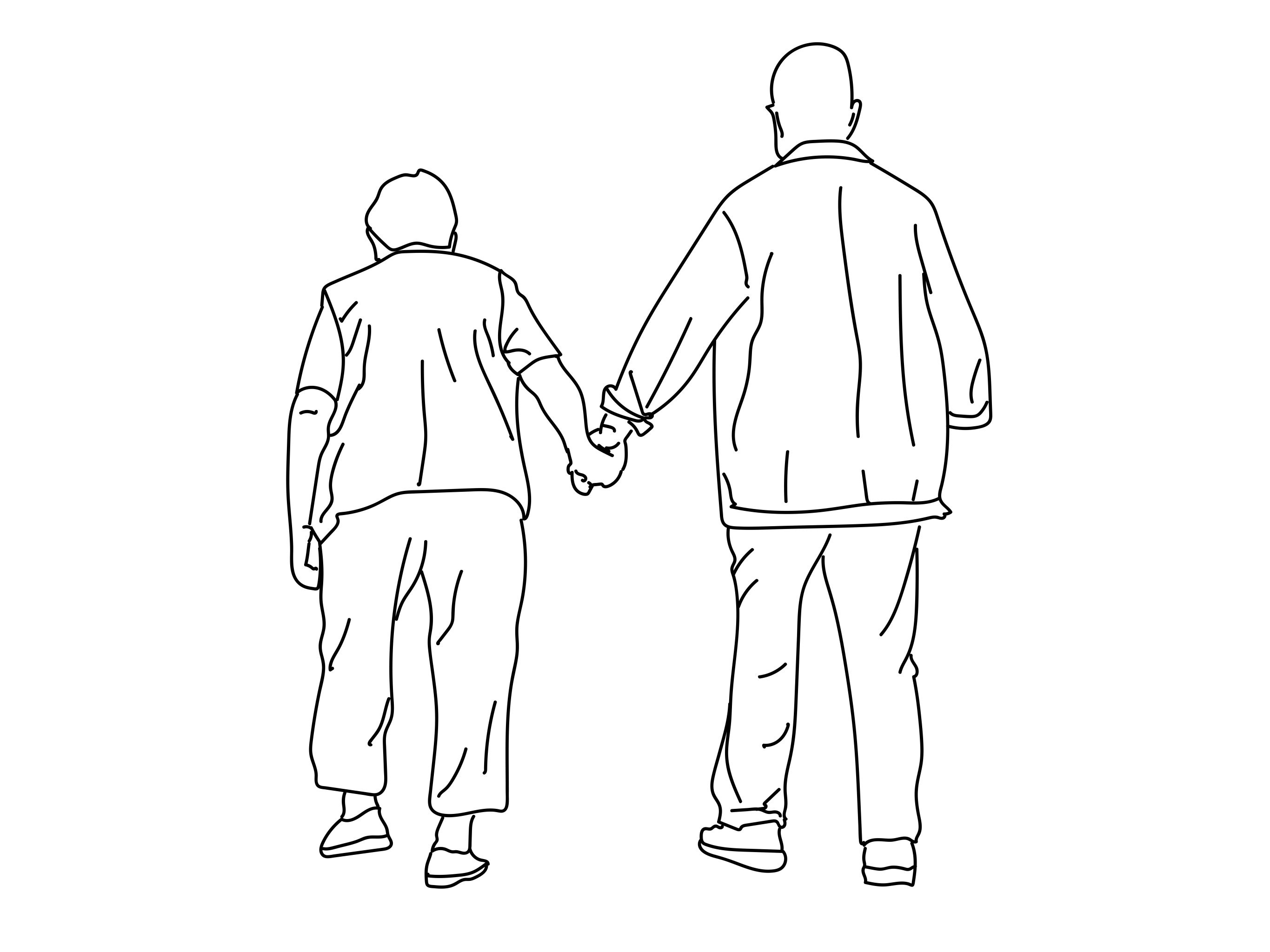 互相搀扶的老夫妇背影