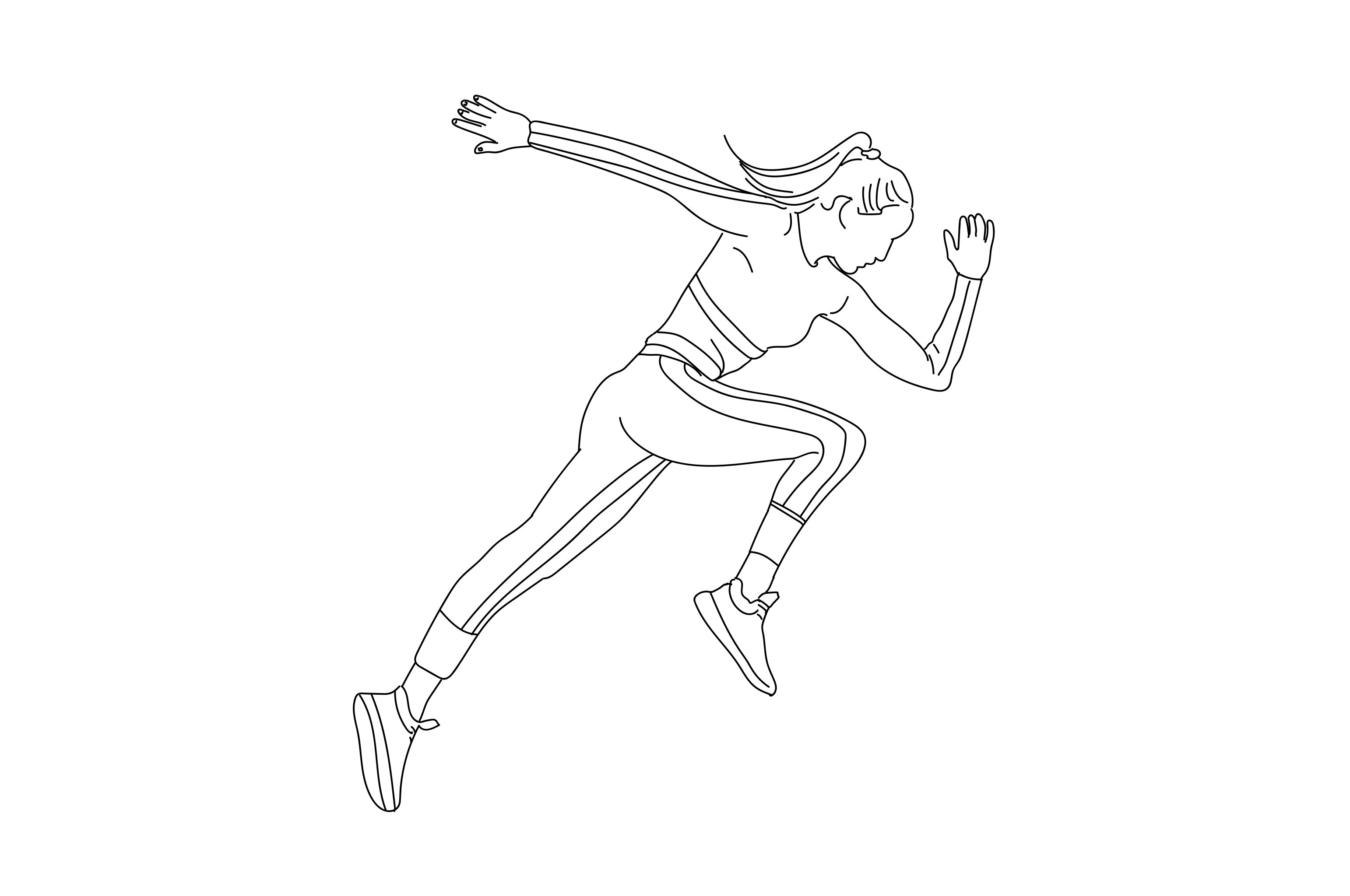 女生跑步动漫图片手绘图片