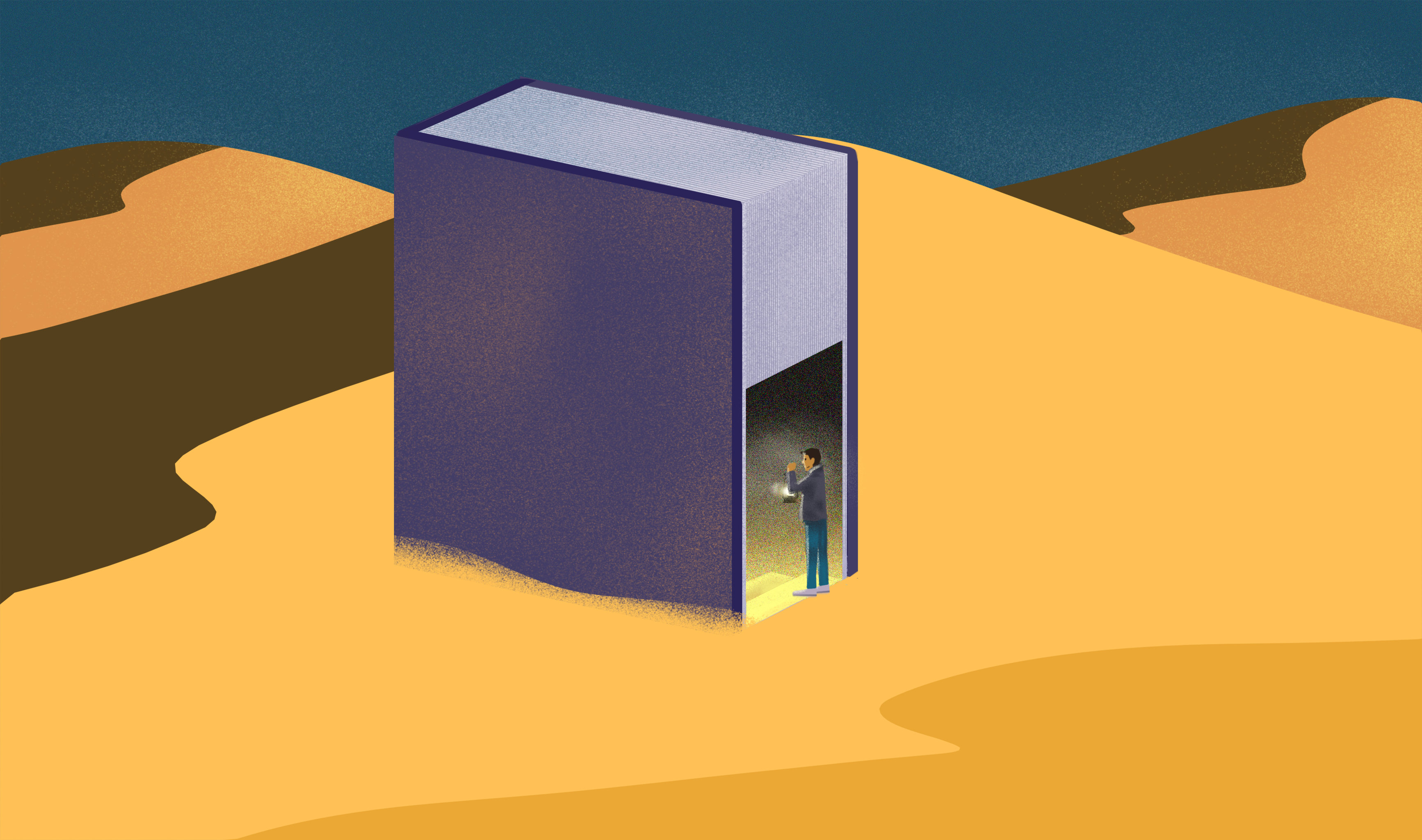 超现实主义图书幻想书籍逻辑思维思考世界插画