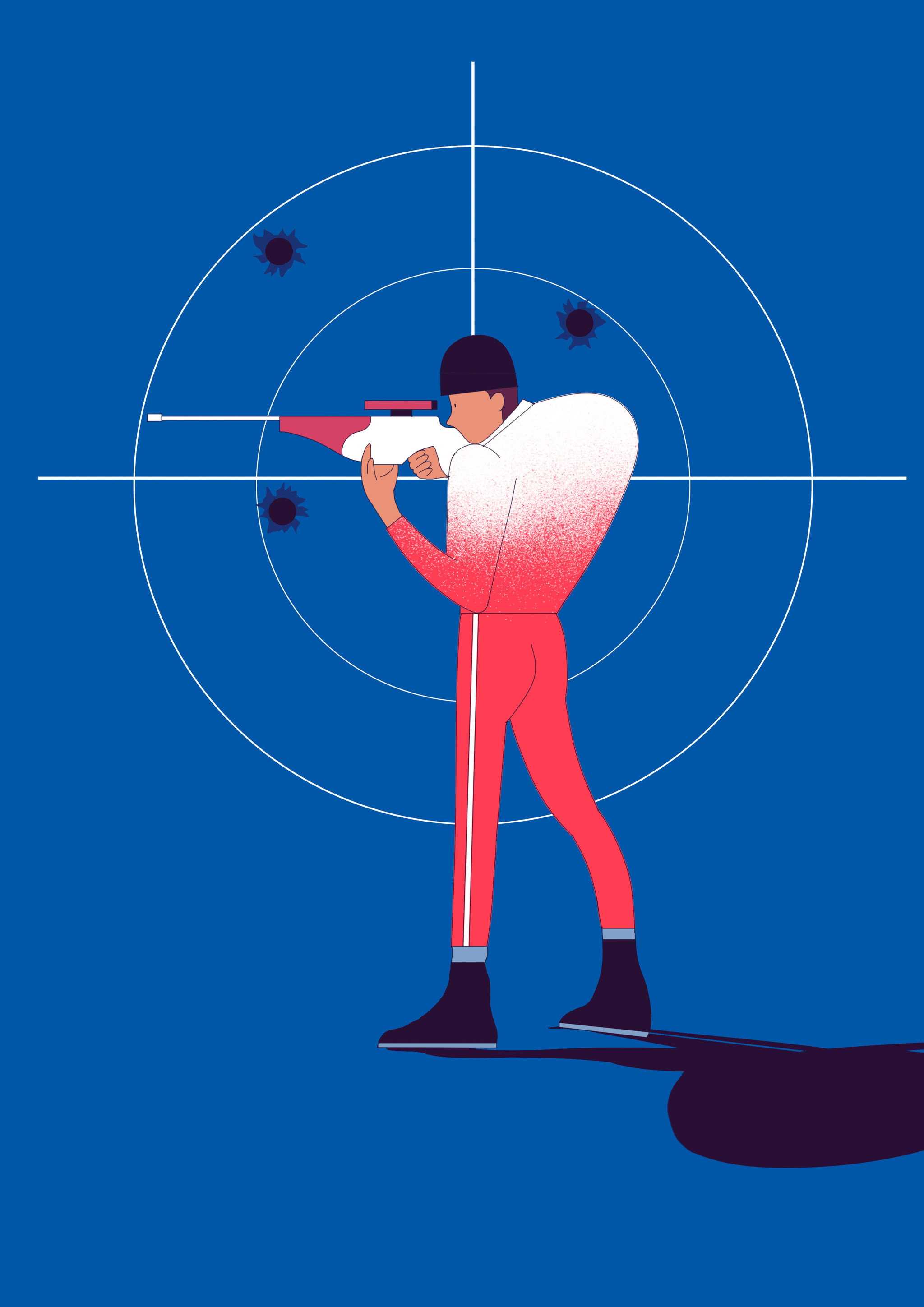 体育运动北京冬奥会寒冷冬天冬季运动员射击比赛竞赛插画