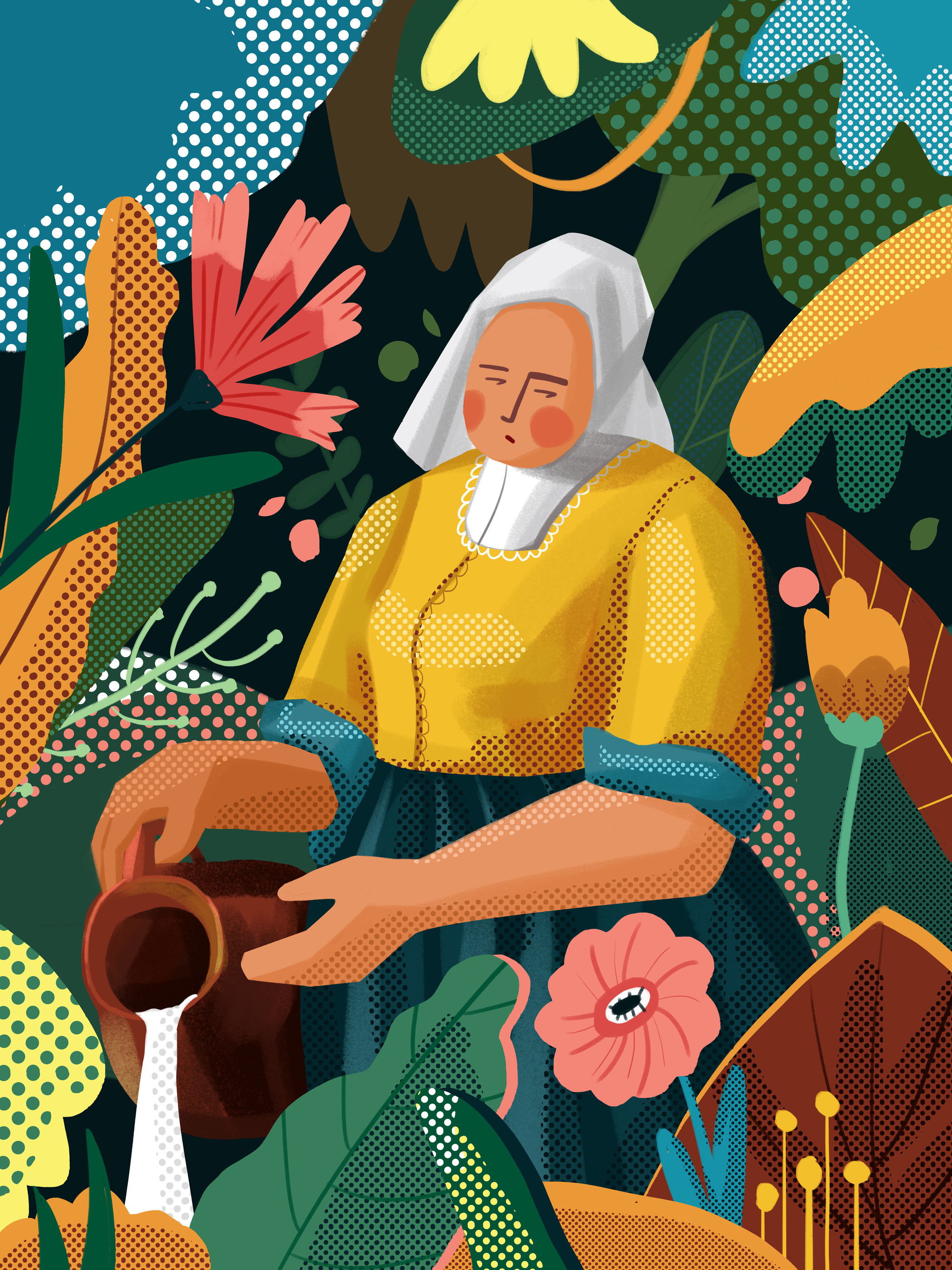 世界名画转插画——倒牛奶的女仆