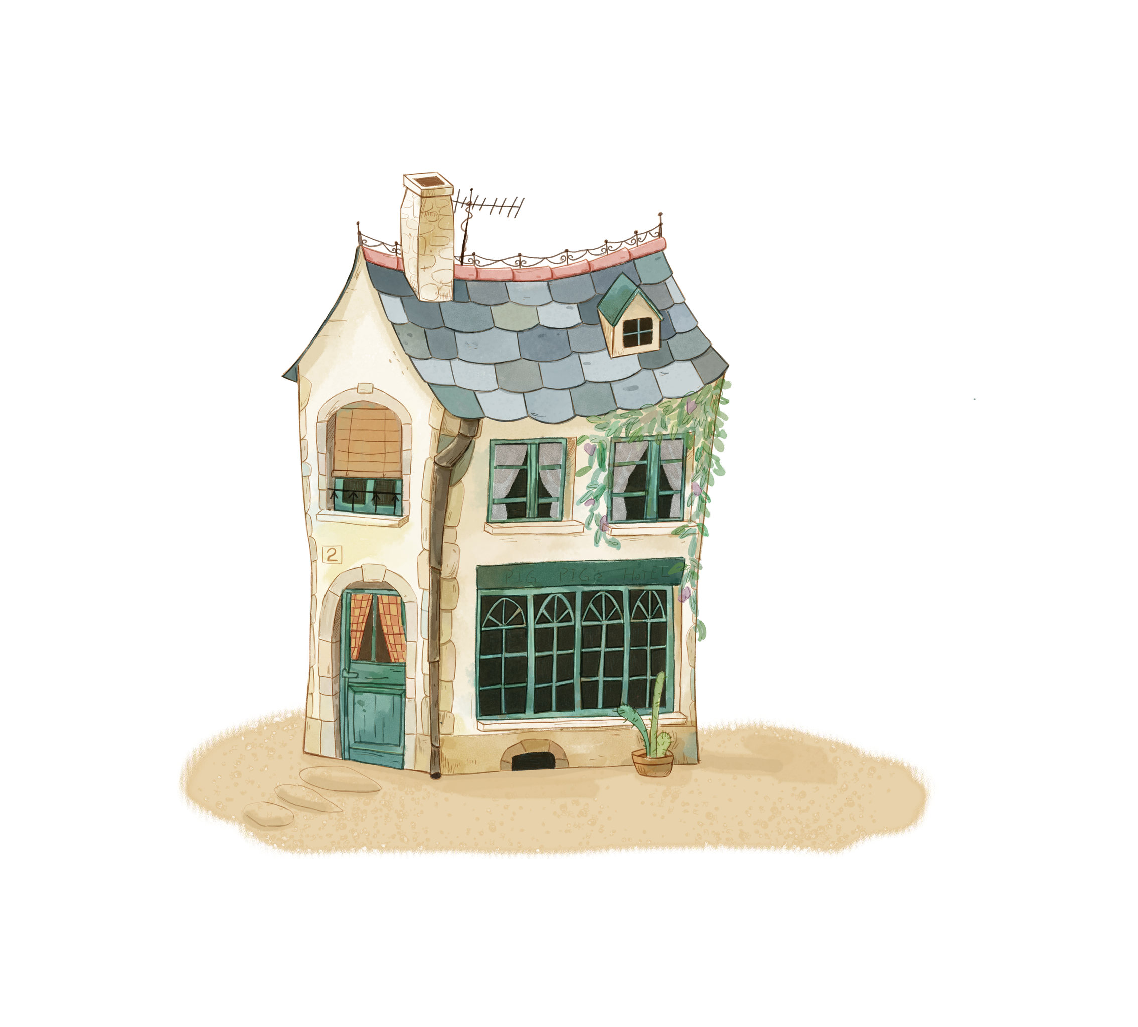 儿童插画-房子