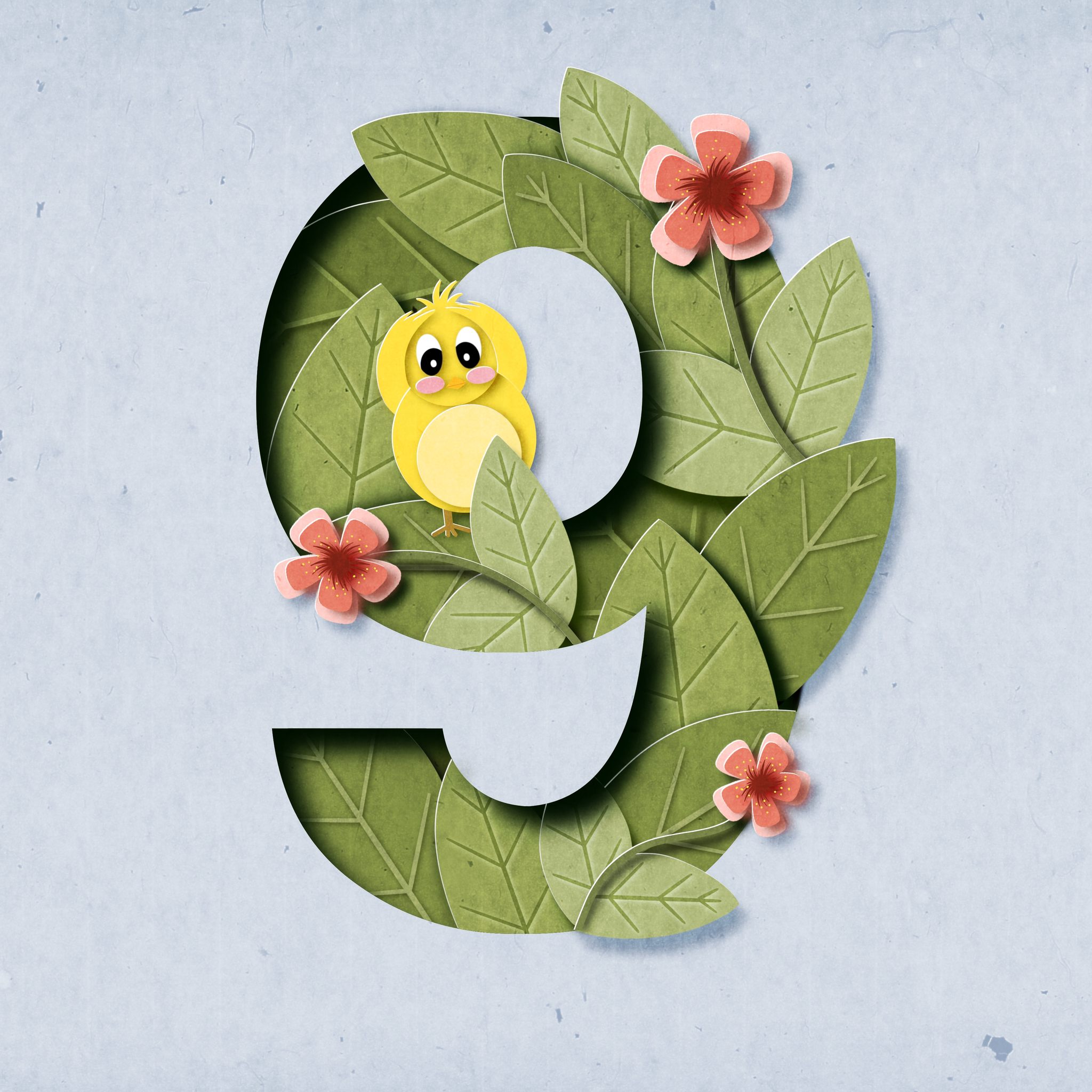 剪纸风数字设计之九