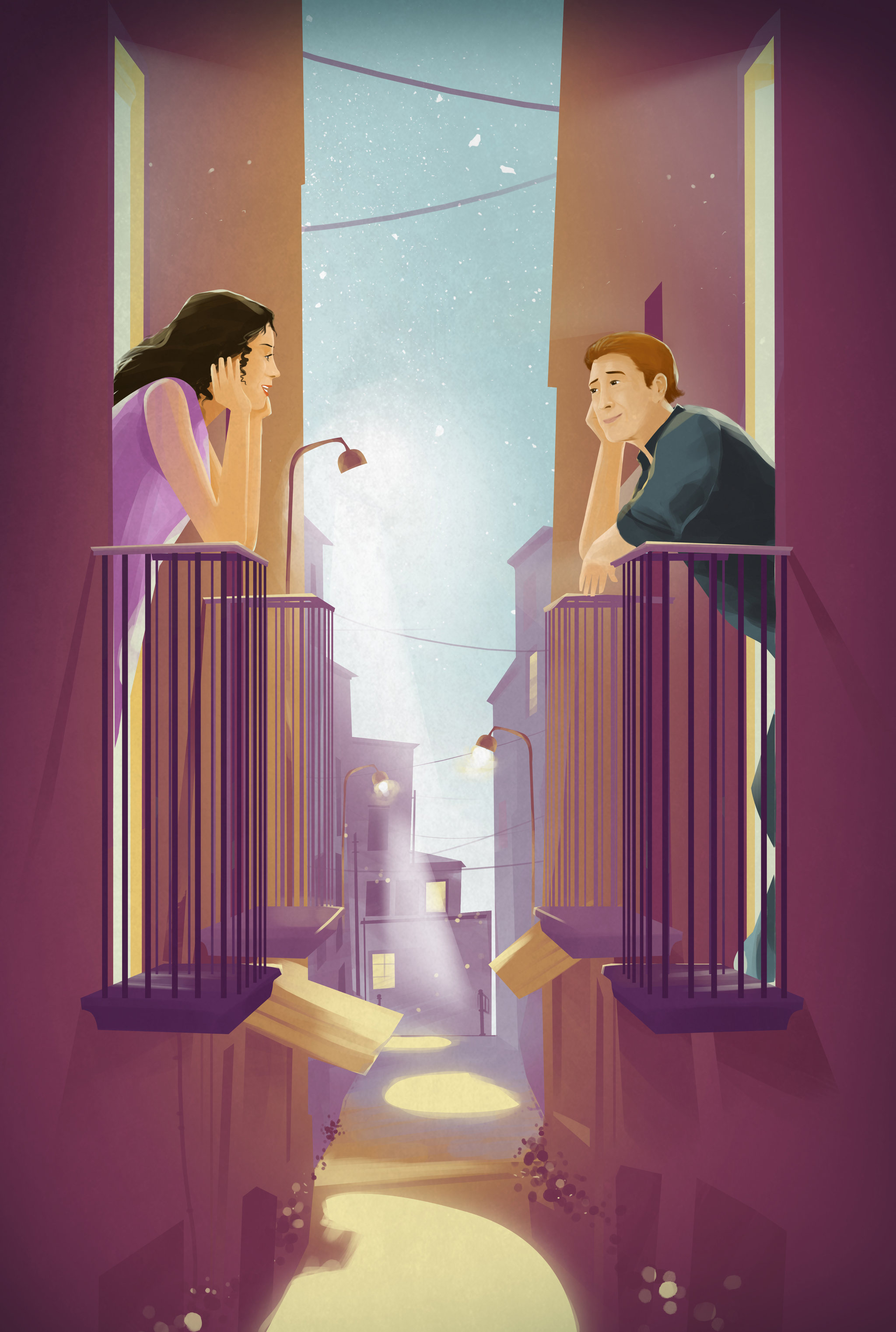 一对情侣在雨中撑着伞拥抱