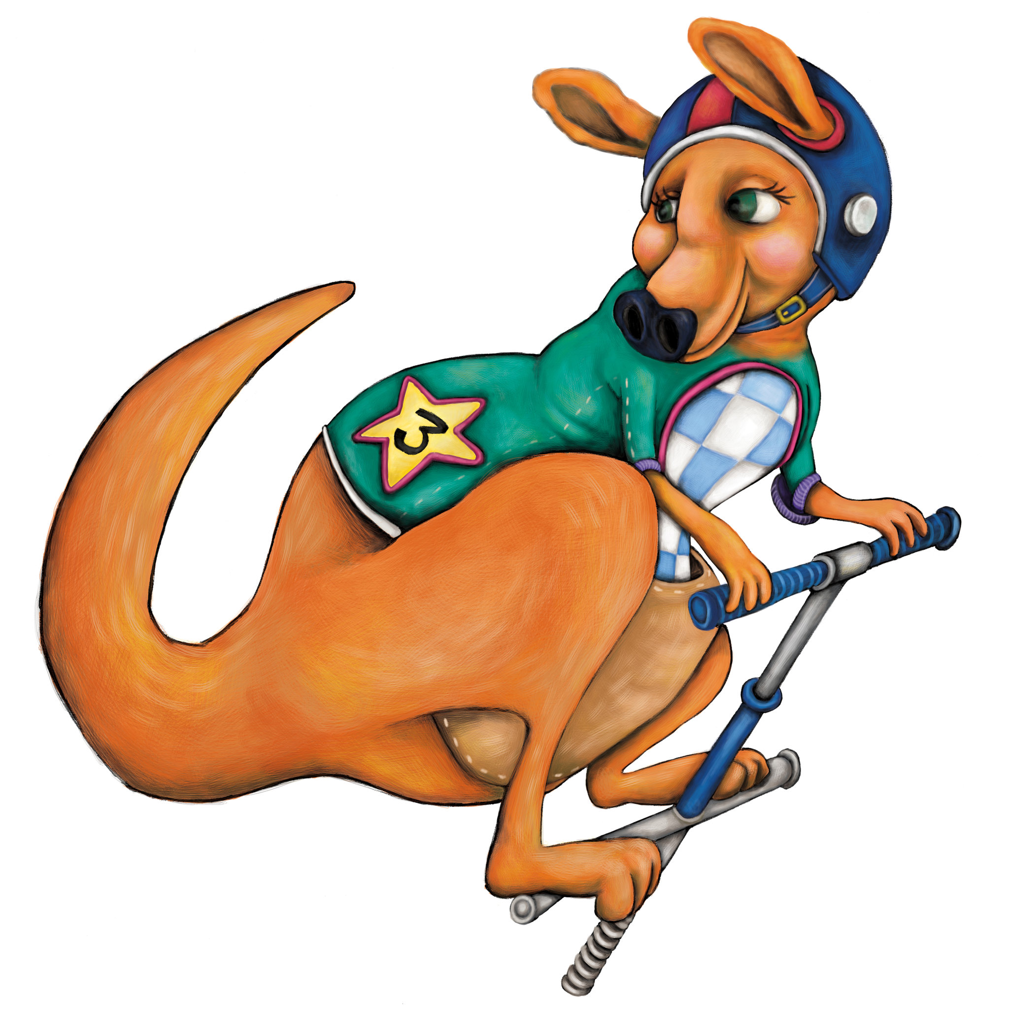 袋鼠在弹簧单高跷