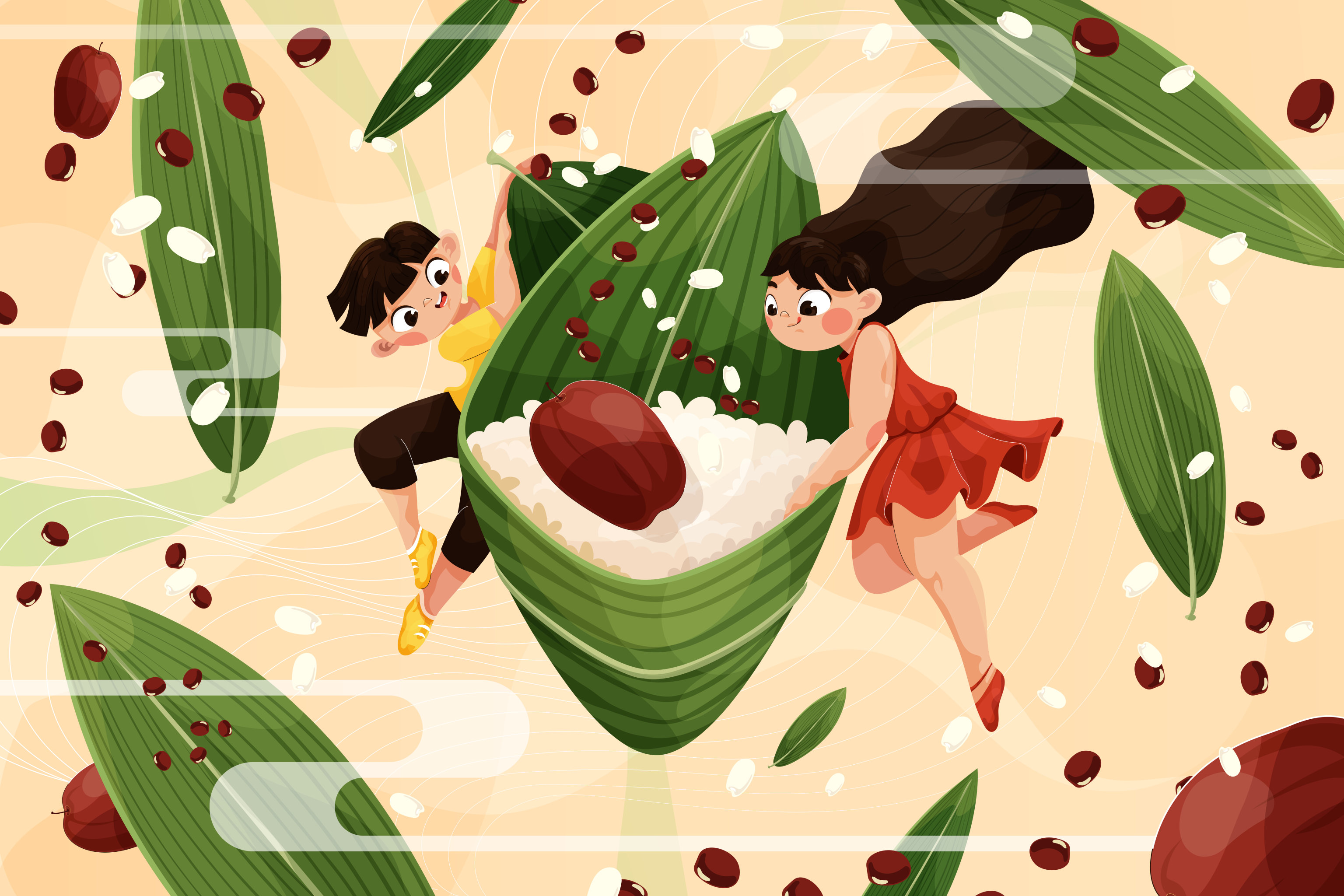 端午节人物插图