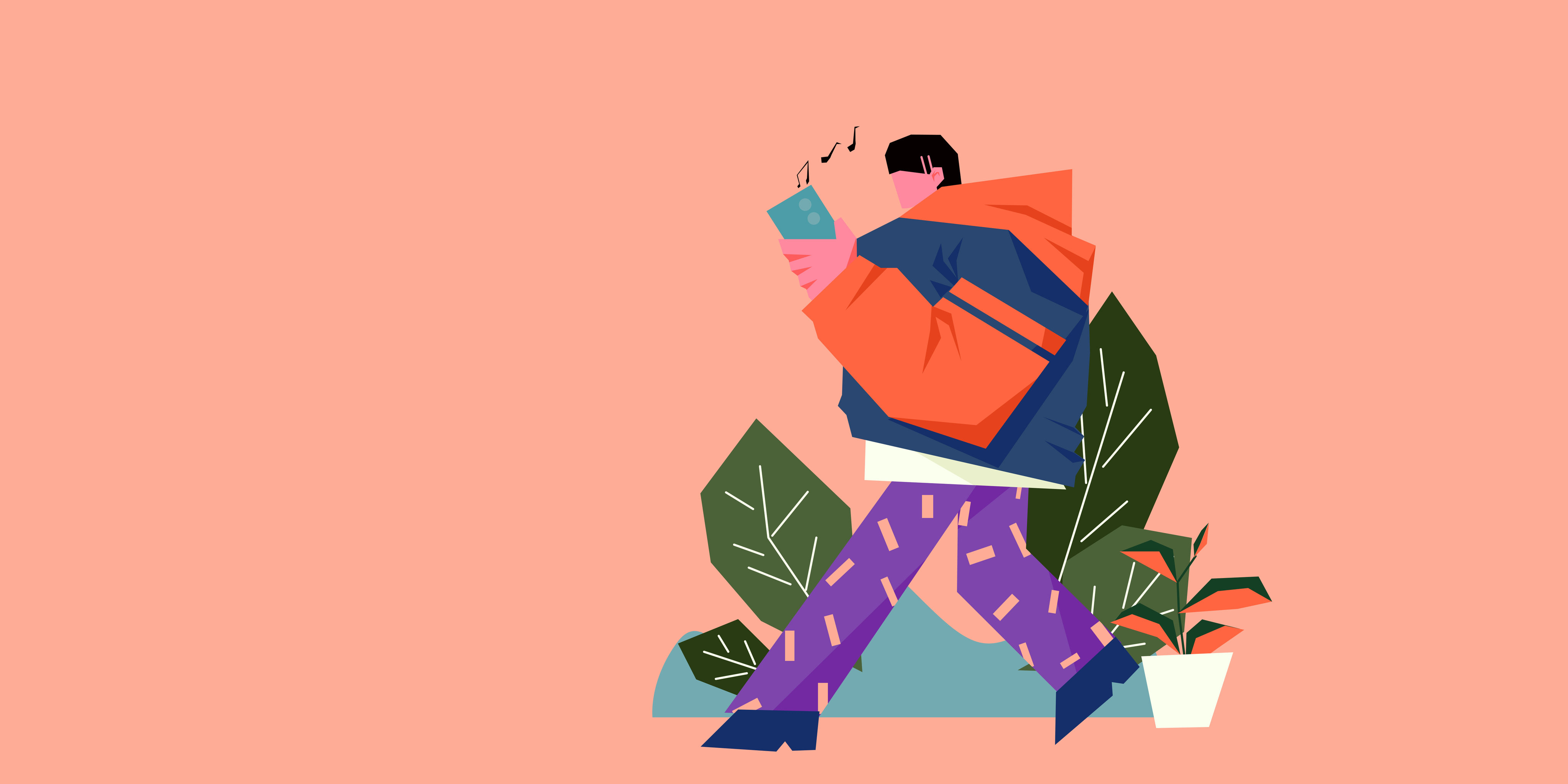 扁平运营平面插画人物