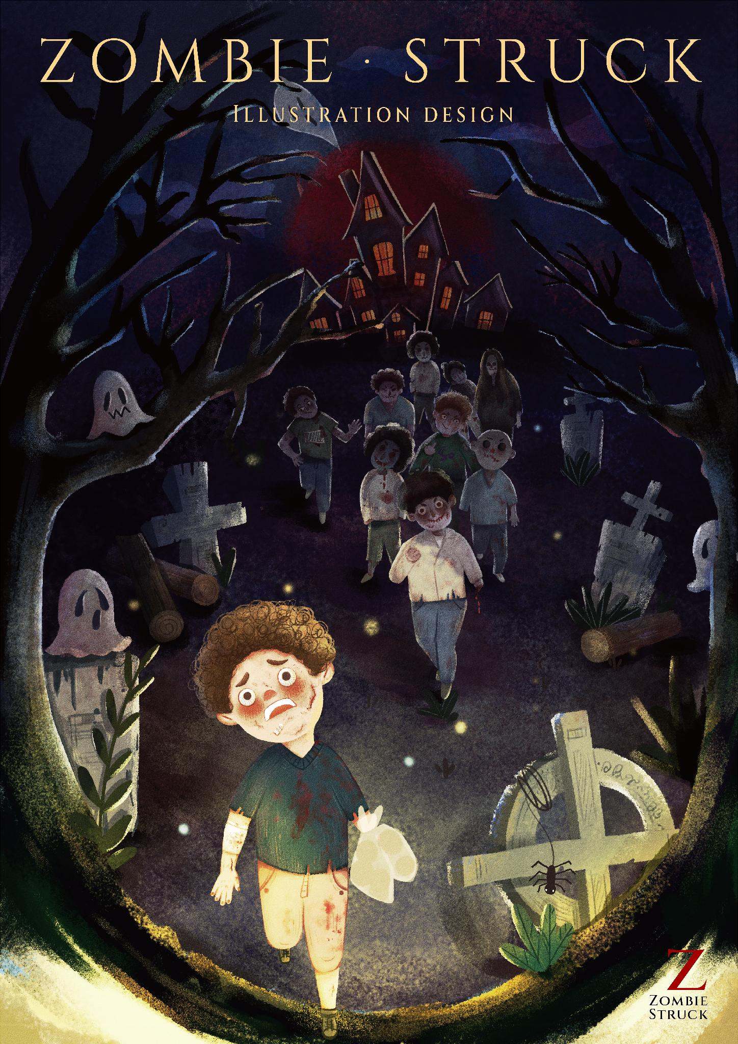 暗黑风儿童插画 梦境