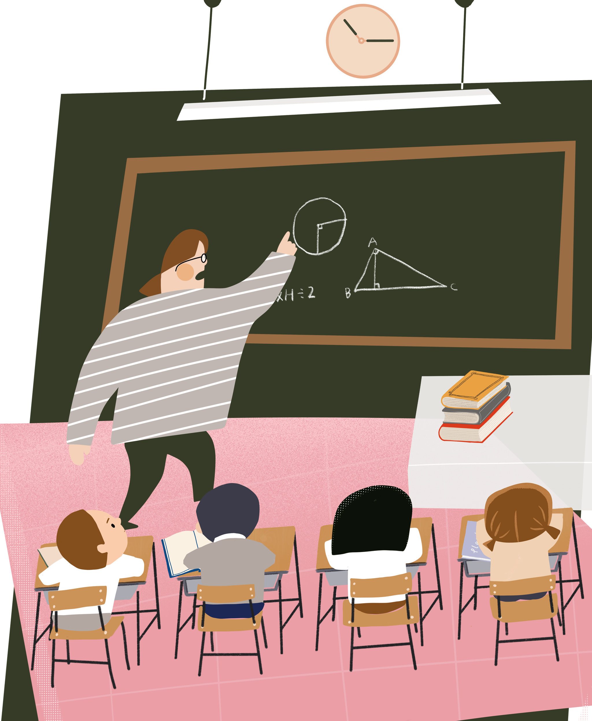 教室里老师给学生上数学课插图