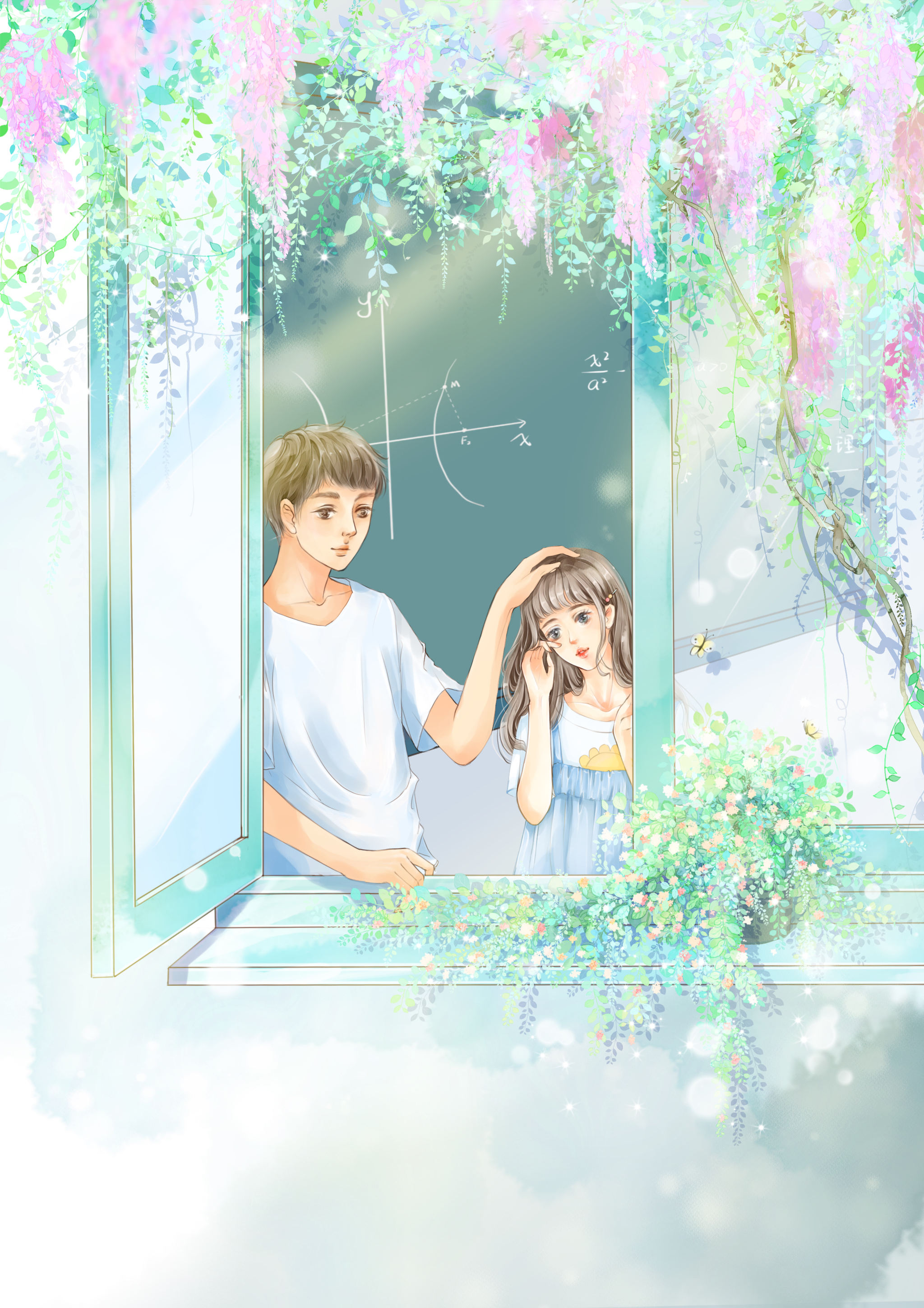 小清新青春校园插画