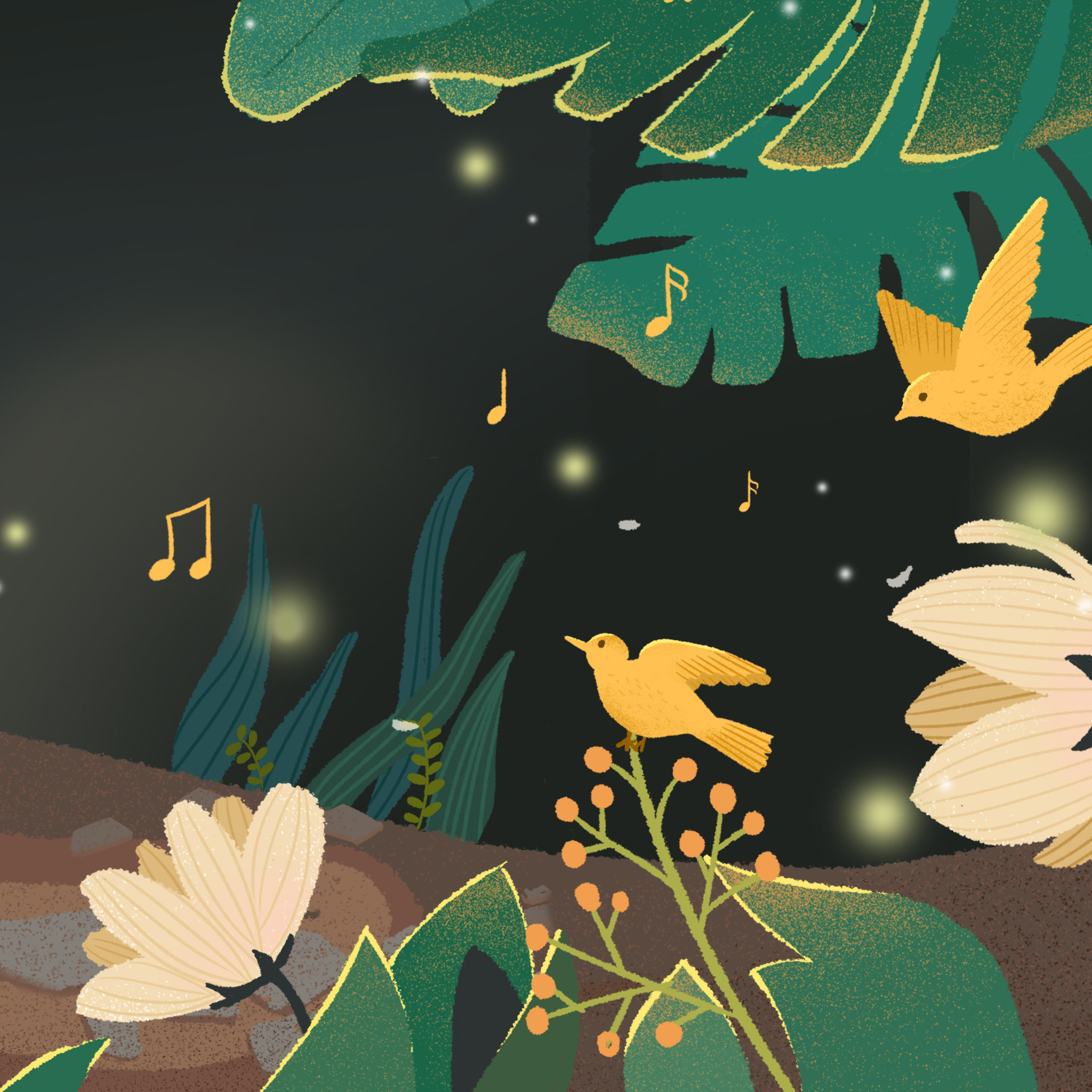 手绘 森林 插画