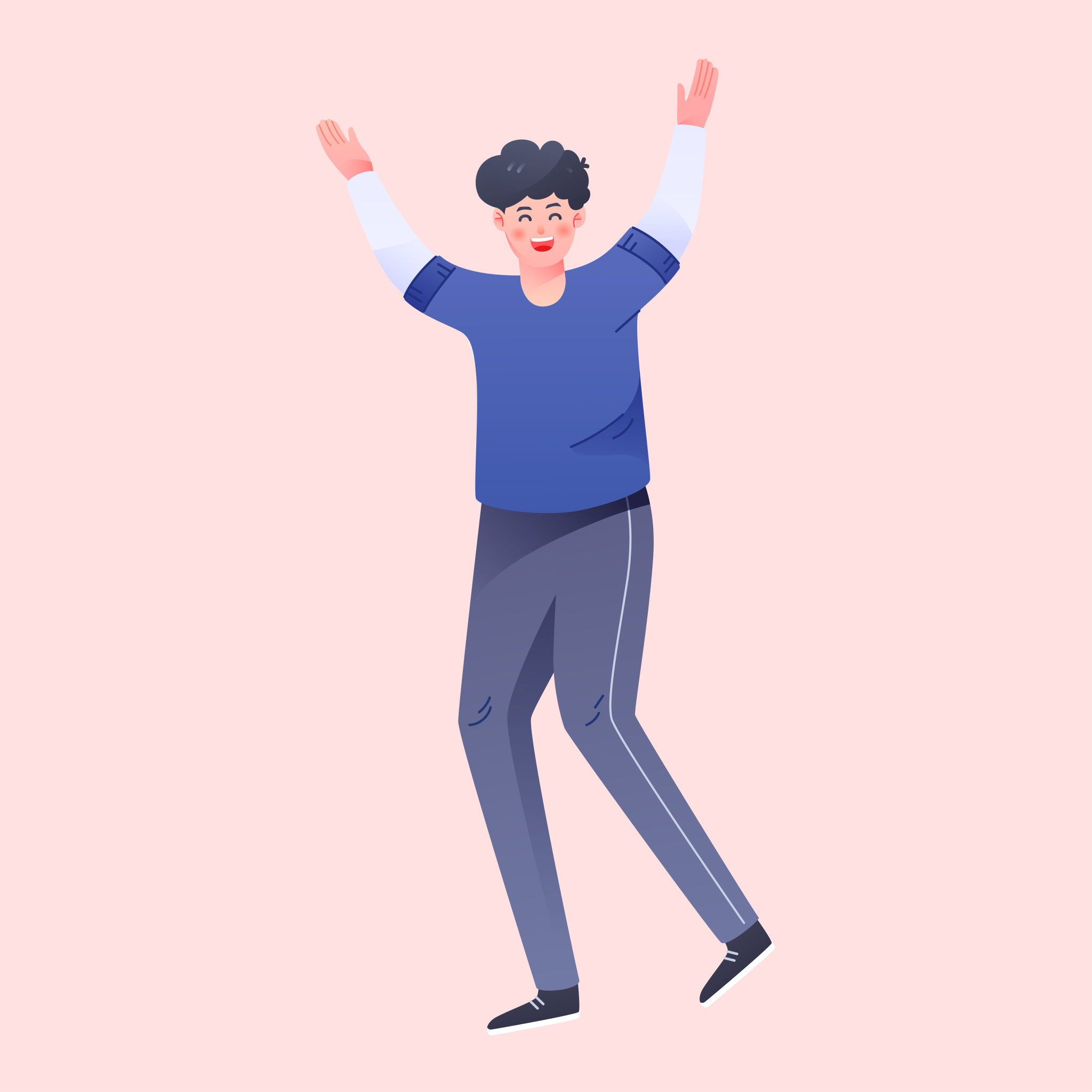 卡通男生父亲节快乐青少年人物帅哥矢量插画