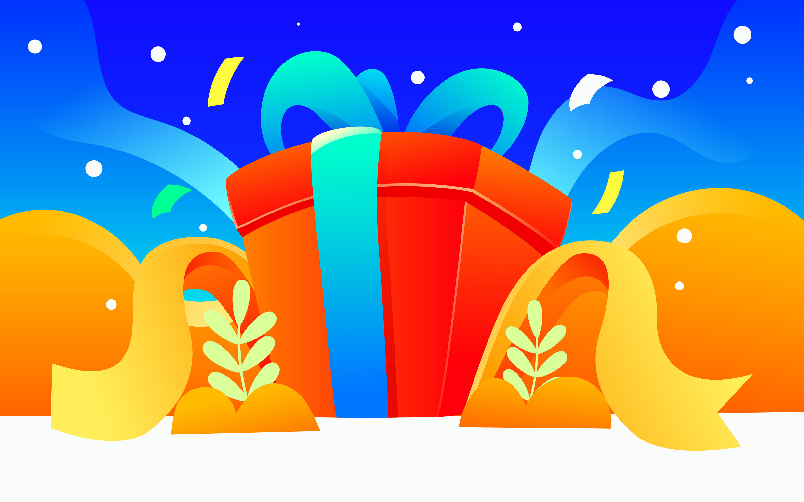 礼盒购物抽奖促销活动奖品插画金融礼物海报