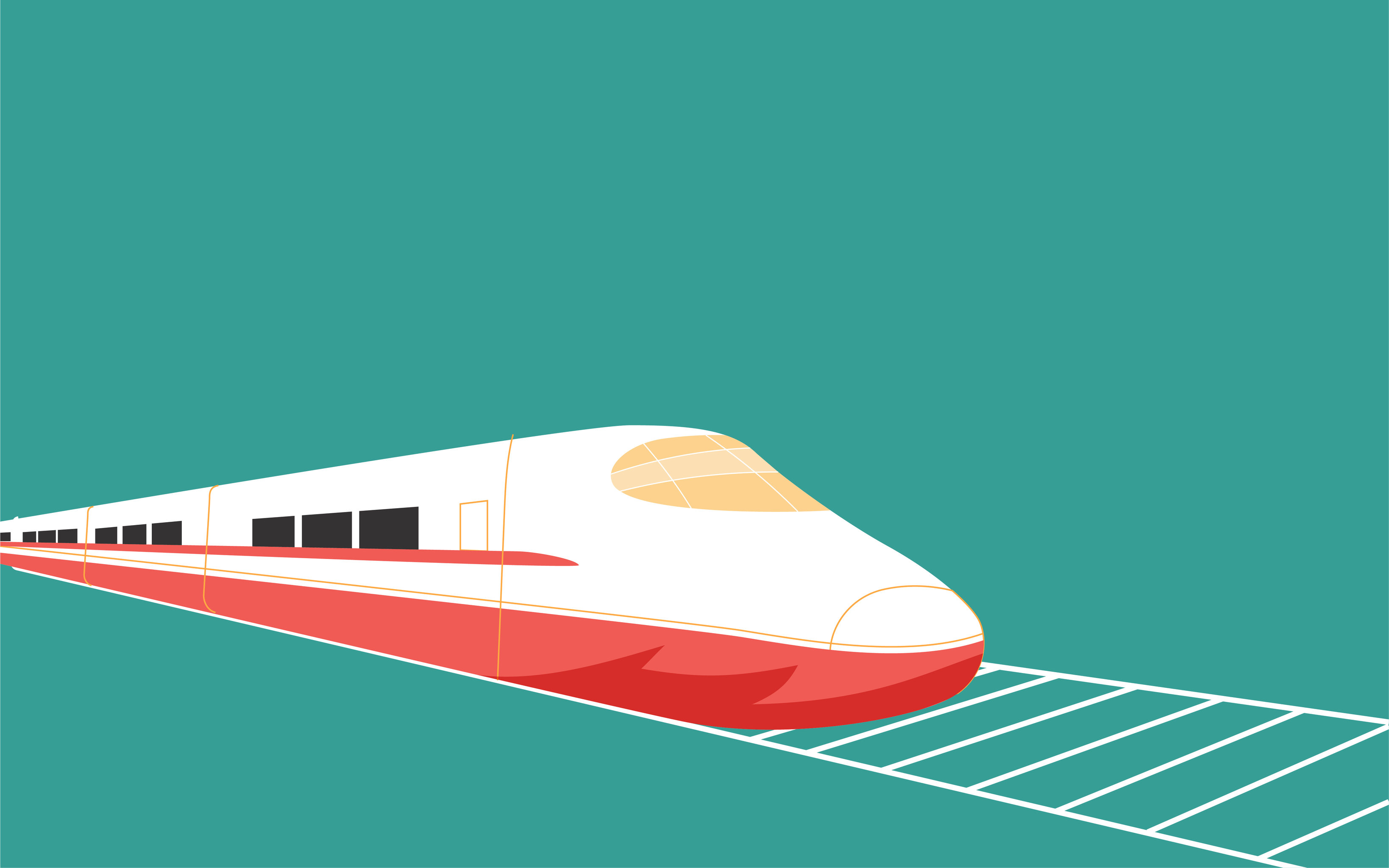 国庆假日出发旅游动车插画高铁春运回家海报