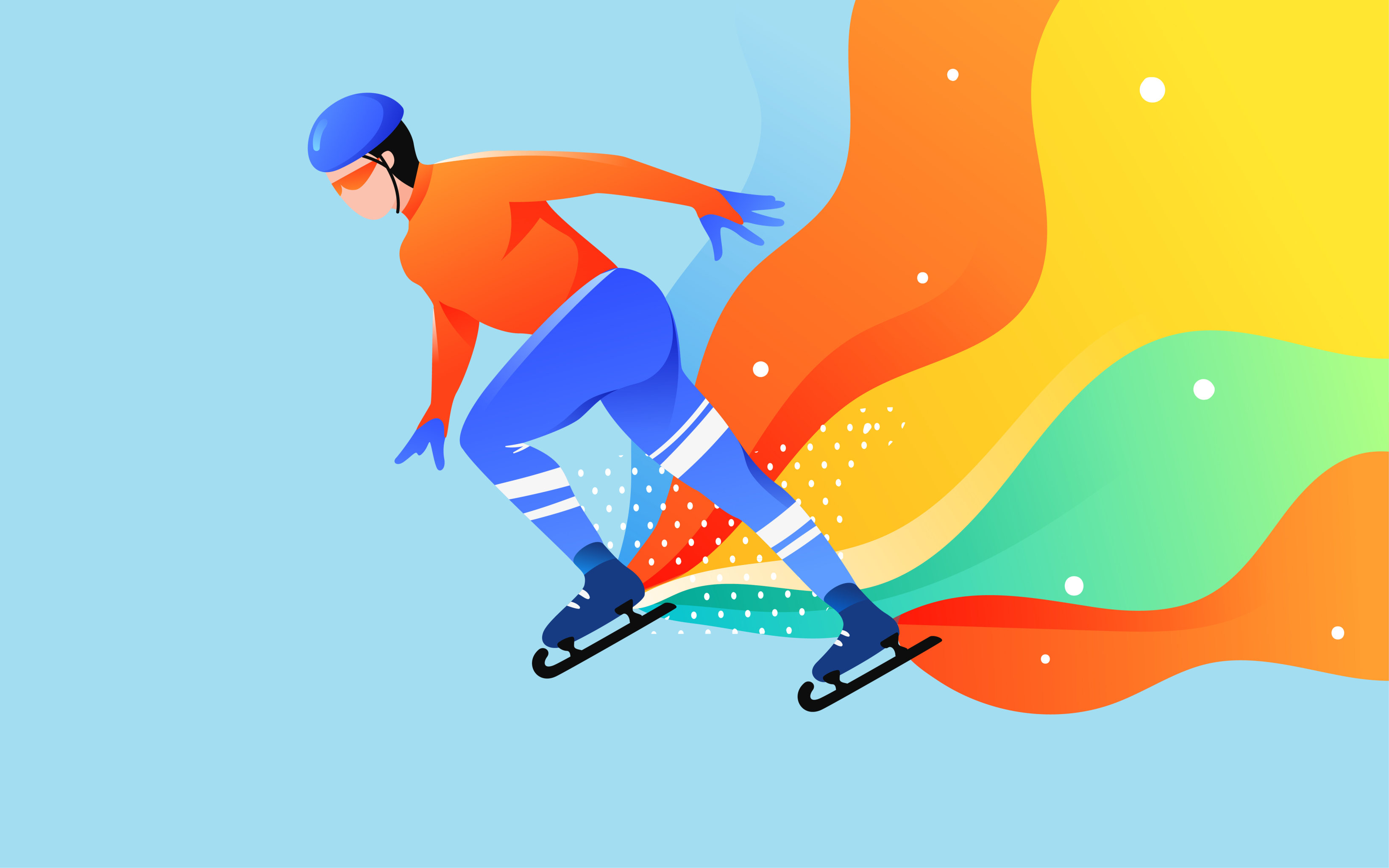 速度滑冰插画图片