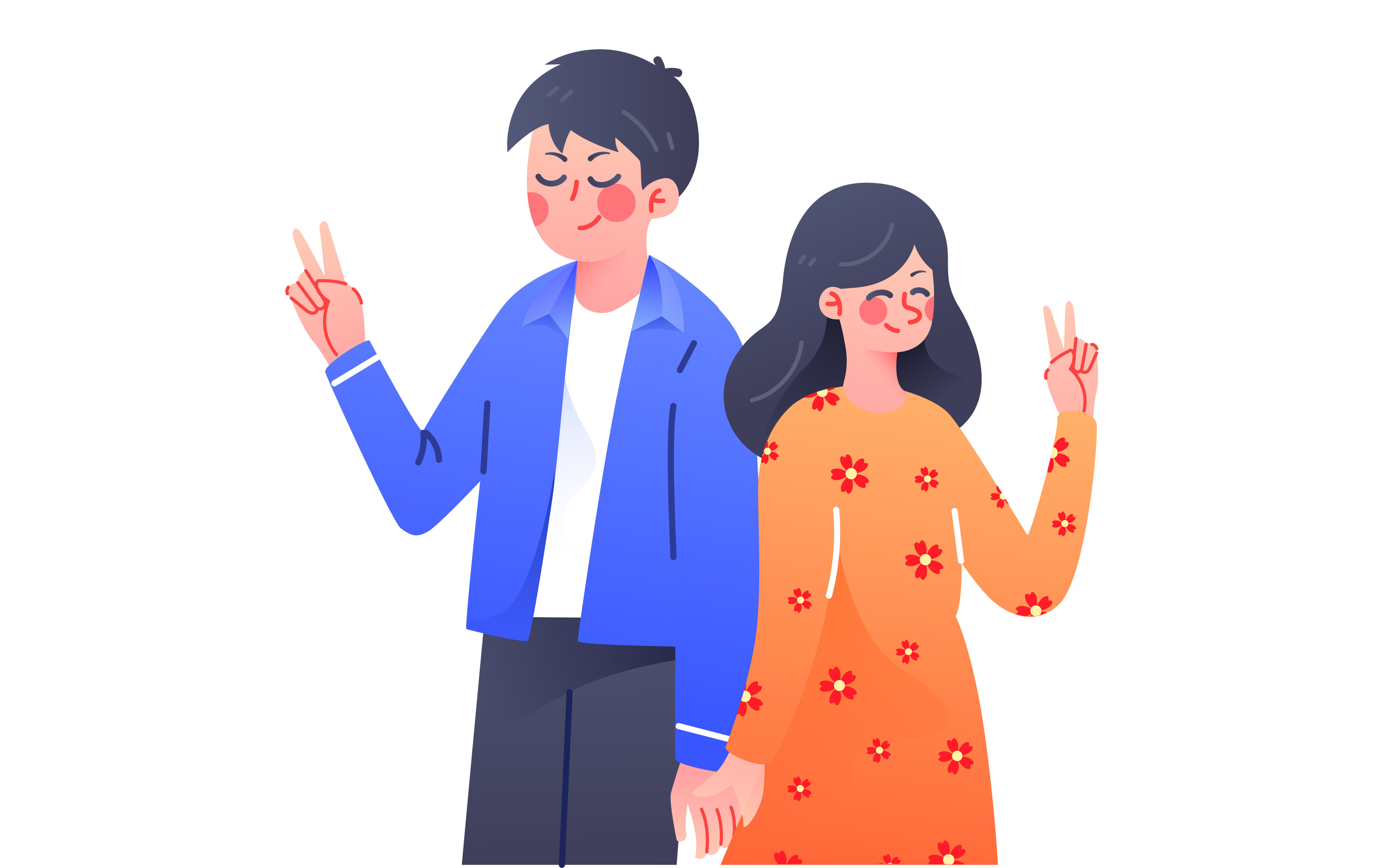 情人节海报节日情侣求婚七夕约会爱情插画