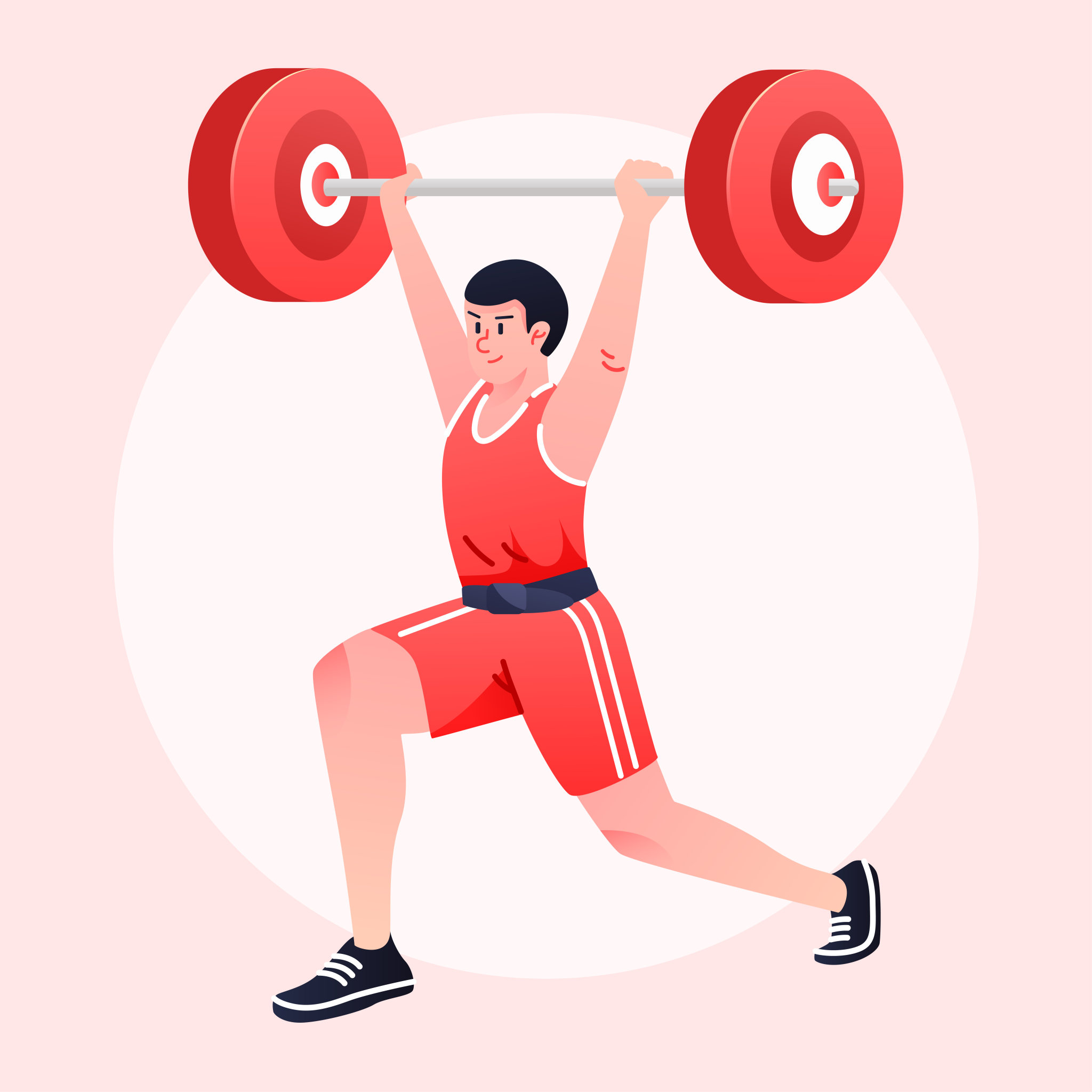 举重比赛奥运会运动员力量健身训练海报插画