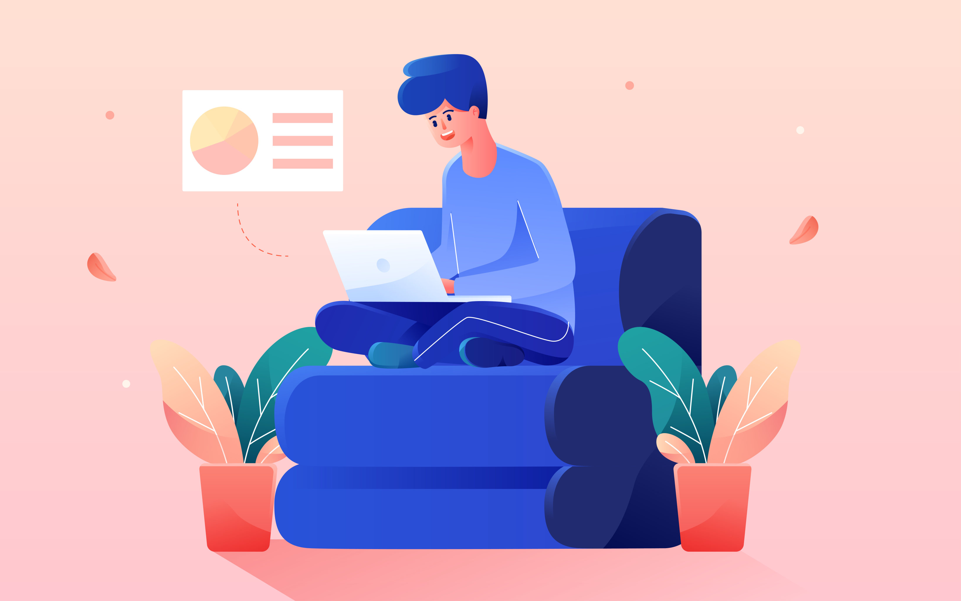 卡通商务办公人物公司办公场景矢量插画素材 - 熊伍_ - 原创作品