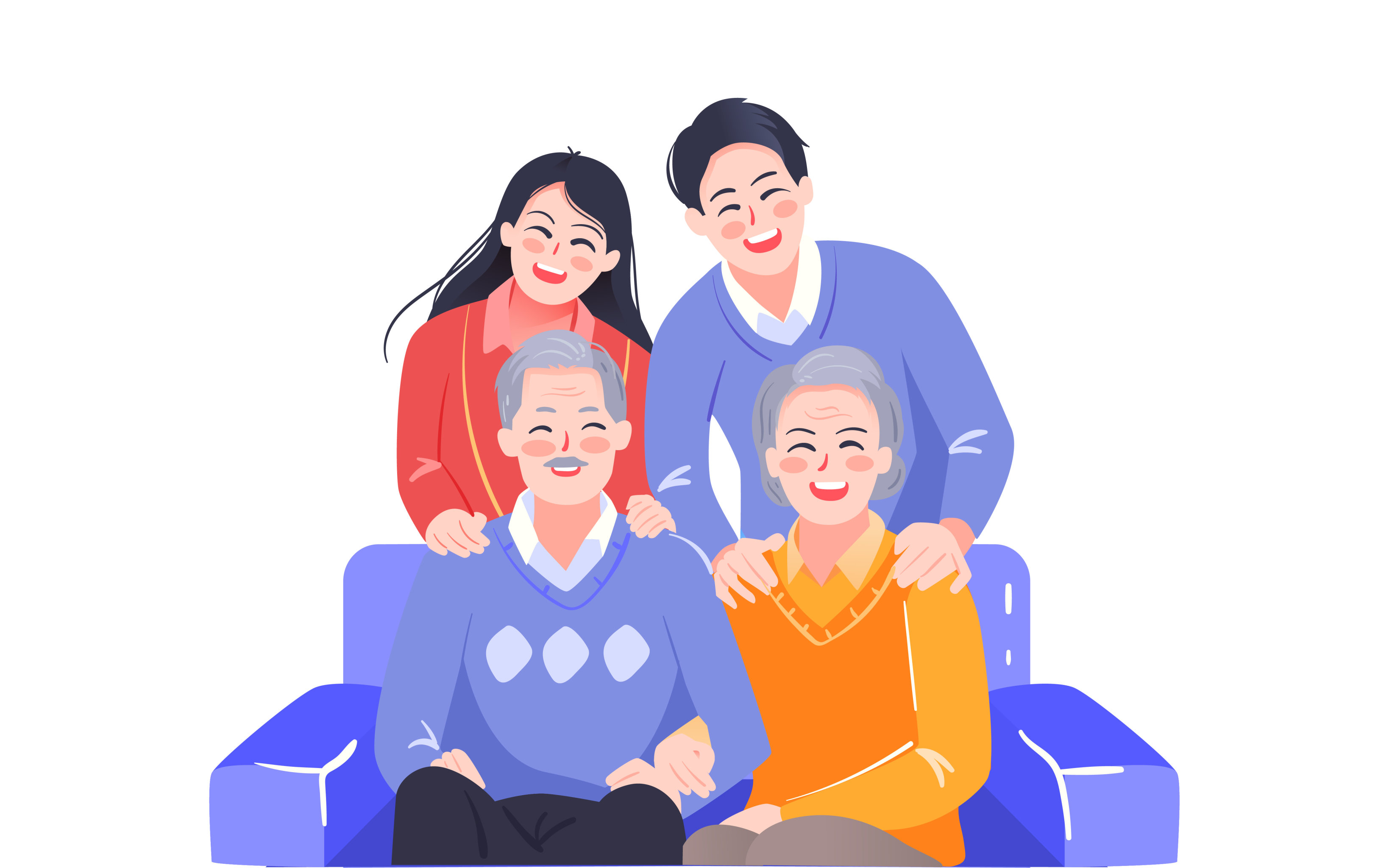 一家人健康险保险插画家庭安全守护保障海报